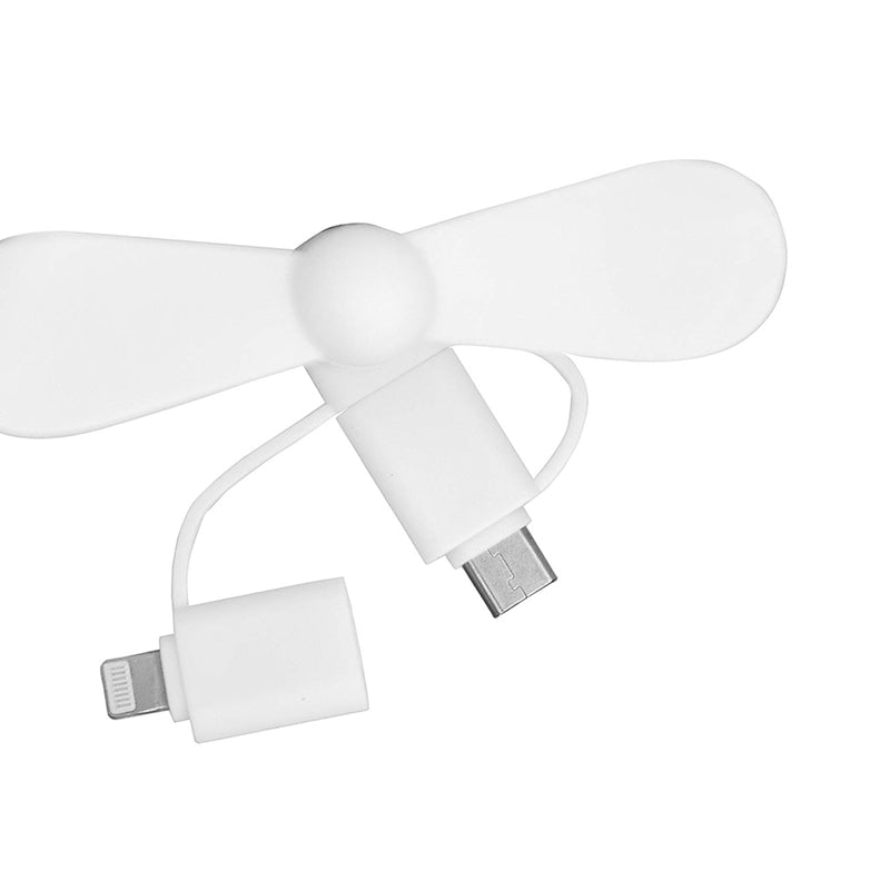3 IN 1 Travel Portable Cell Phone Mini Fan Cooling Cooler For Micro USB C For iPhone 5 6 6S 7 Plus 8 X for Android Type-c