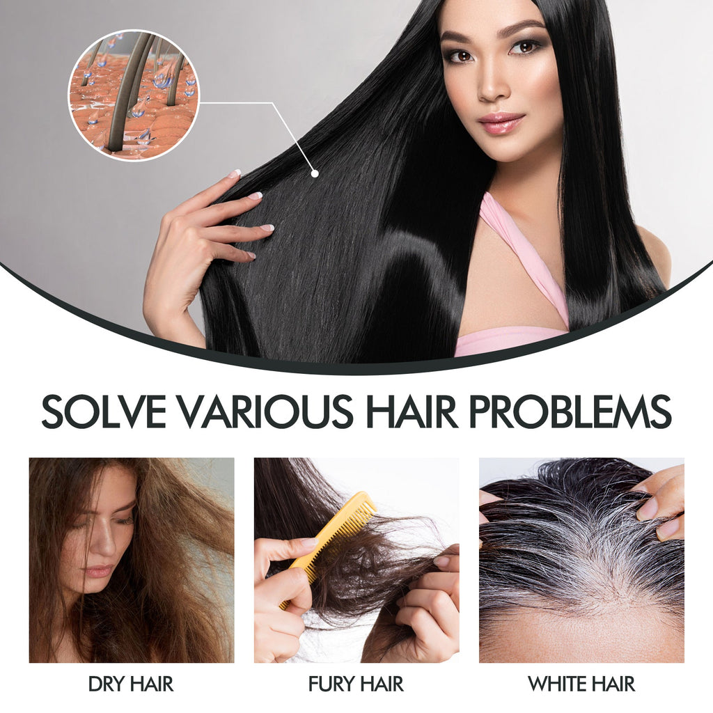 Hair Darkening Spray, Natural Black Hair Cover White Hair Smooth Shiny Moisturizing Dense Hair Conditioning Spray