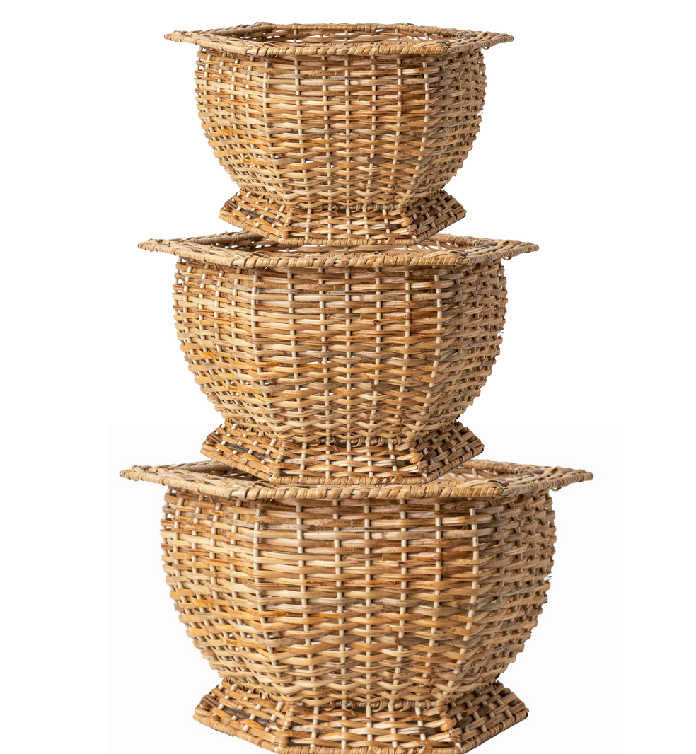 HEXAGON WICKER PLANTER (3 Sizes)