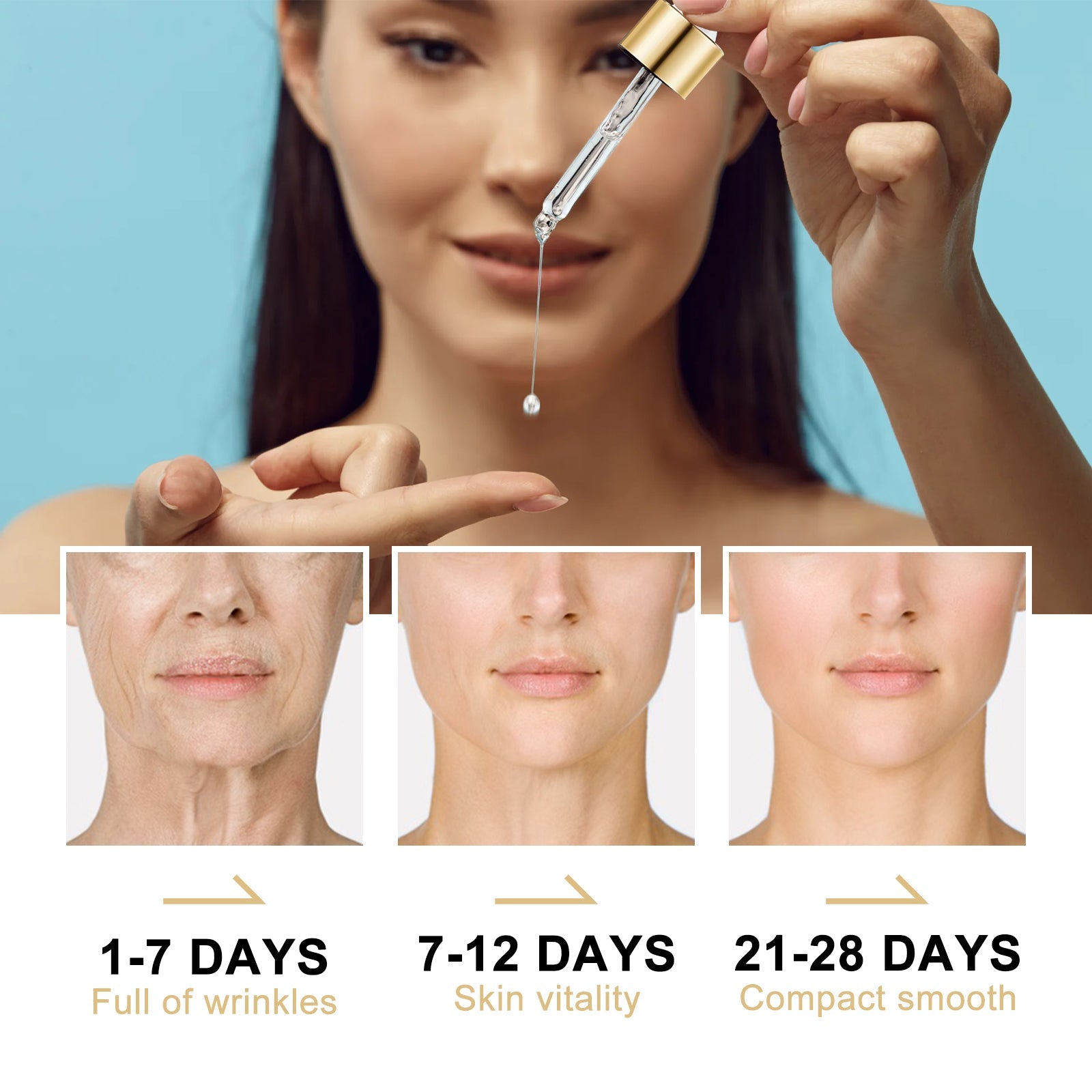 Collagen Face Serum, Moisturizing, Moisturizing And Firming Facial Skin, Cleaning, Anti-Wrinkle, Anti-Aging Eyes