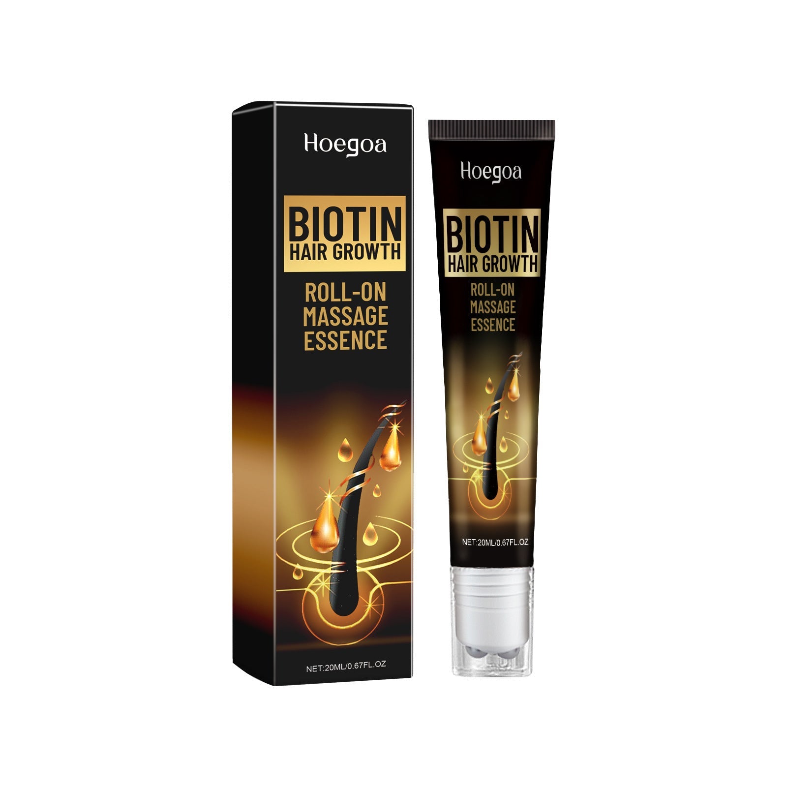 Biotin Hair Growth Roll On Massage Essence, Strong Hair Nourishing Hair Root Repair Dry Hair Essence