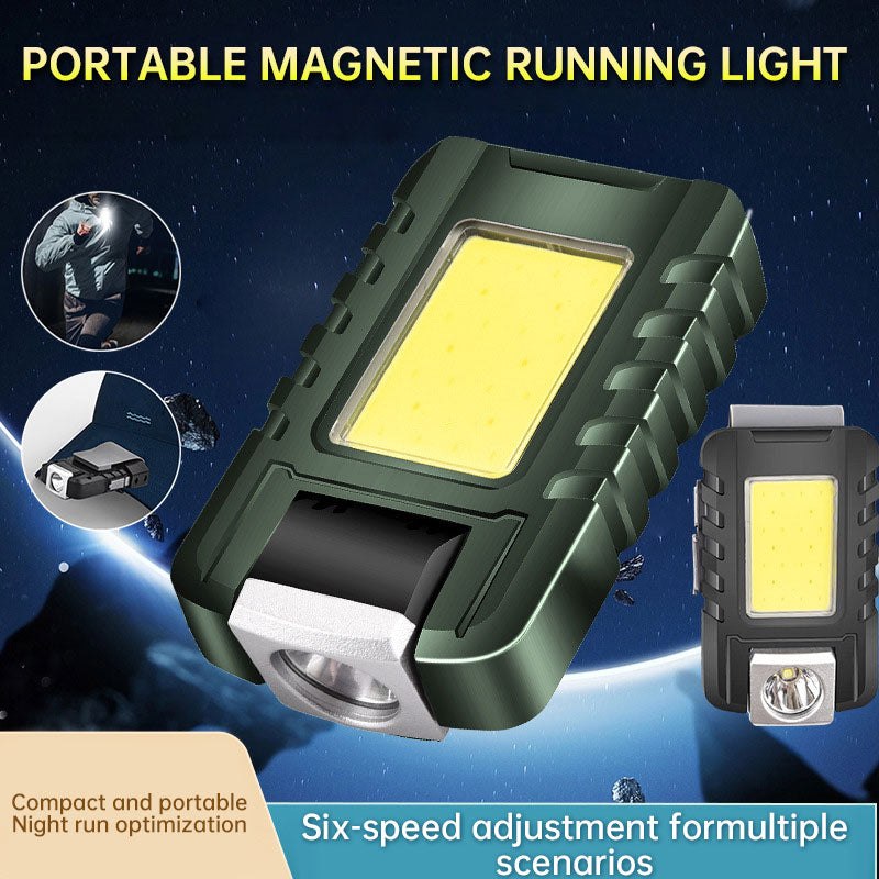 Outdoor Sports Night Running Safety Warning Light Field Floodlight Magnetic Suction Illumination Street Lamp Clip Cap Running Light