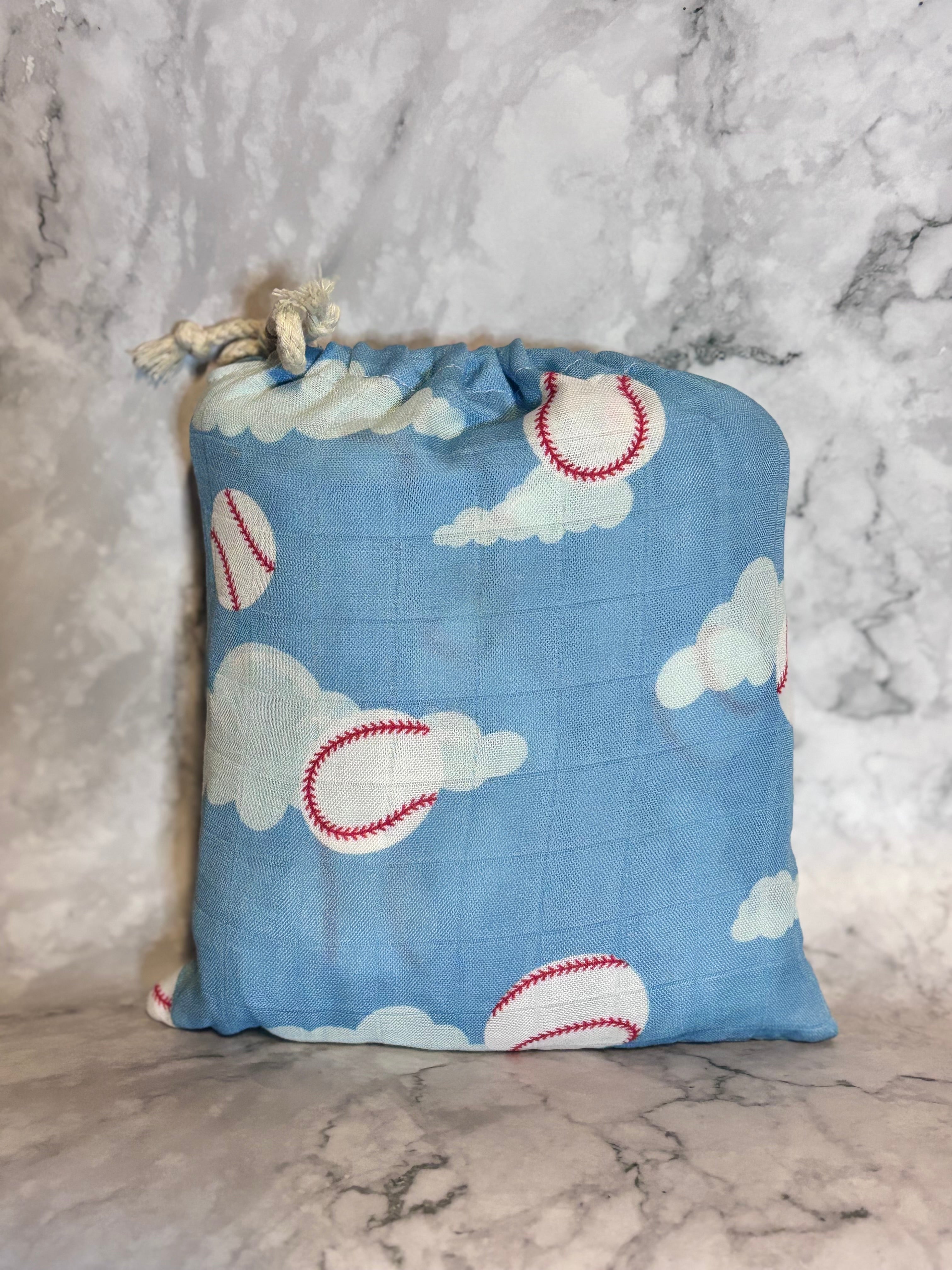 Organic Bamboo Blend Crib Sheet in Baseballs in the Sky