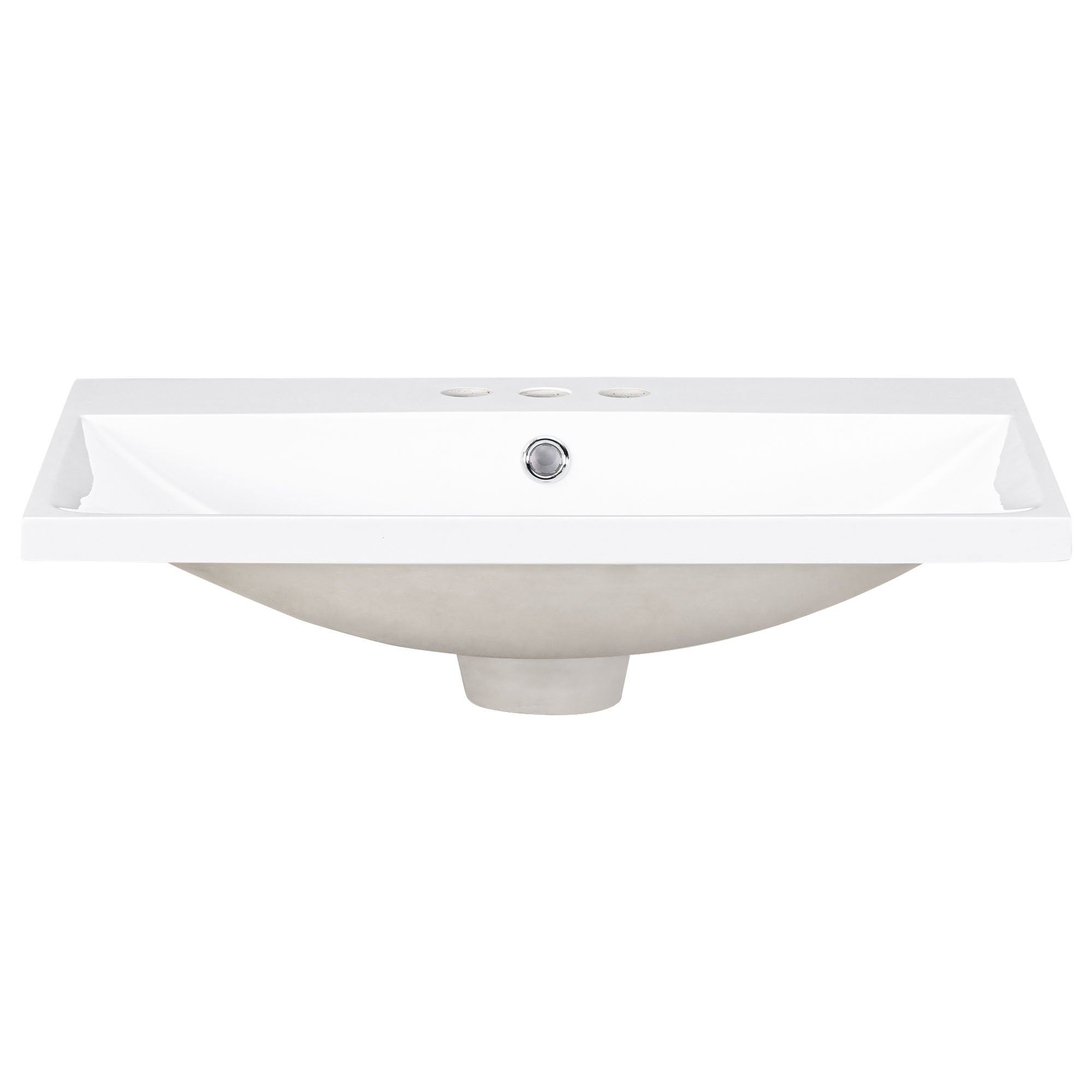 24" Bathroom Vanity Top Only White Basin 3-Faucet Holes  4" Faucet Available Ceramic
