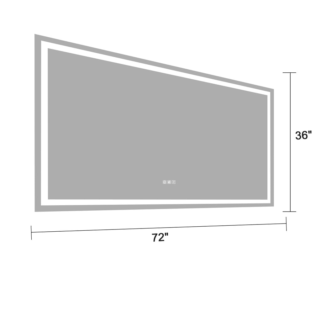 72"×36" LED Mirror Light Bathroom,anti-Fog & Dimming Led Bathroom Vanity Mirror