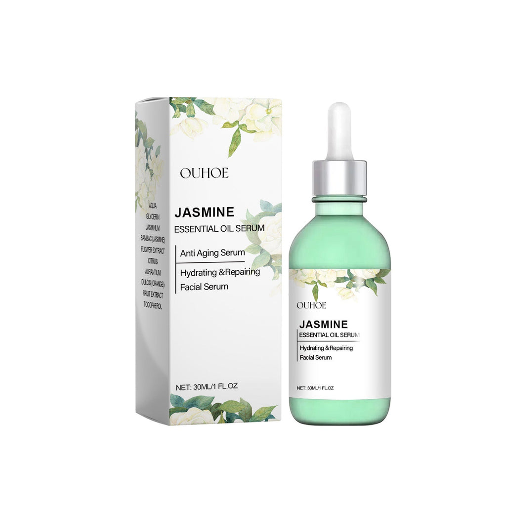 Ouhoe Jasmine Brightening Essential Oil, Lighten Fine Lines And Anti-Wrinkle Essential Oil Refreshing Non-Sticky Firming Brightening Essence