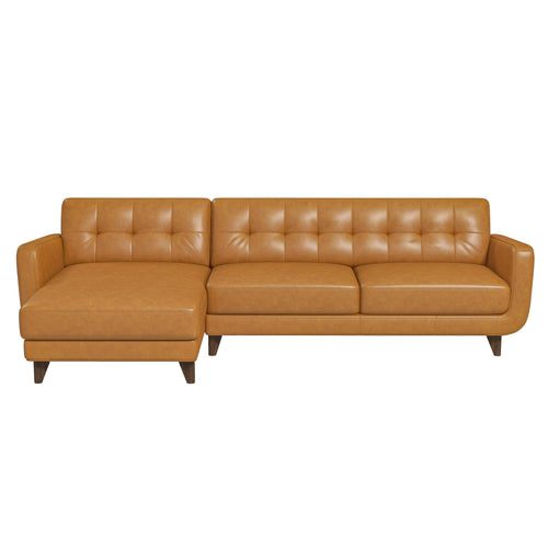 Allison Left-Facing Tan Leather Sectional Sofa – Designer Sofa – Curat