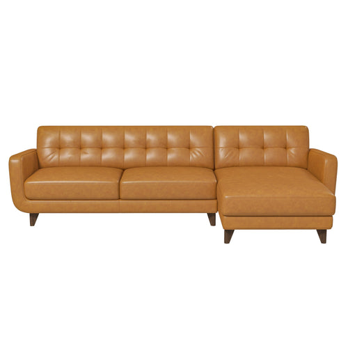Allison Right-Facing Tan Leather Sectional Sofa – Designer Sofa – Cura