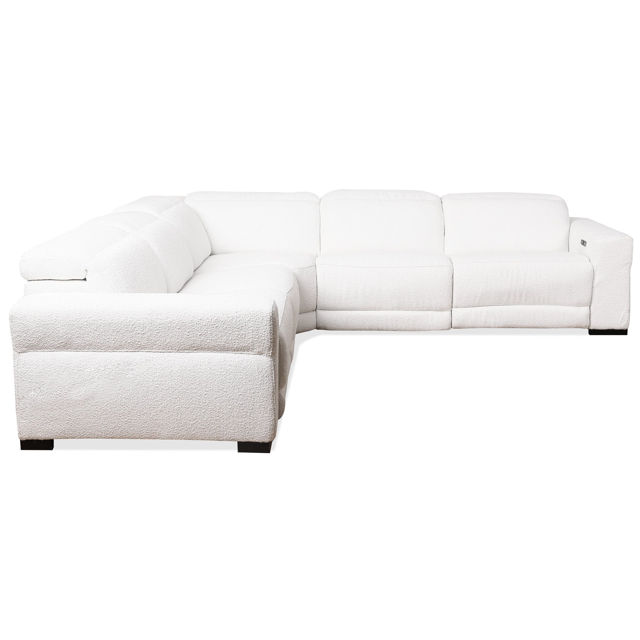 Yohan Reclining Sectional Sofa - White Boucle – Designer Sofa – Curate