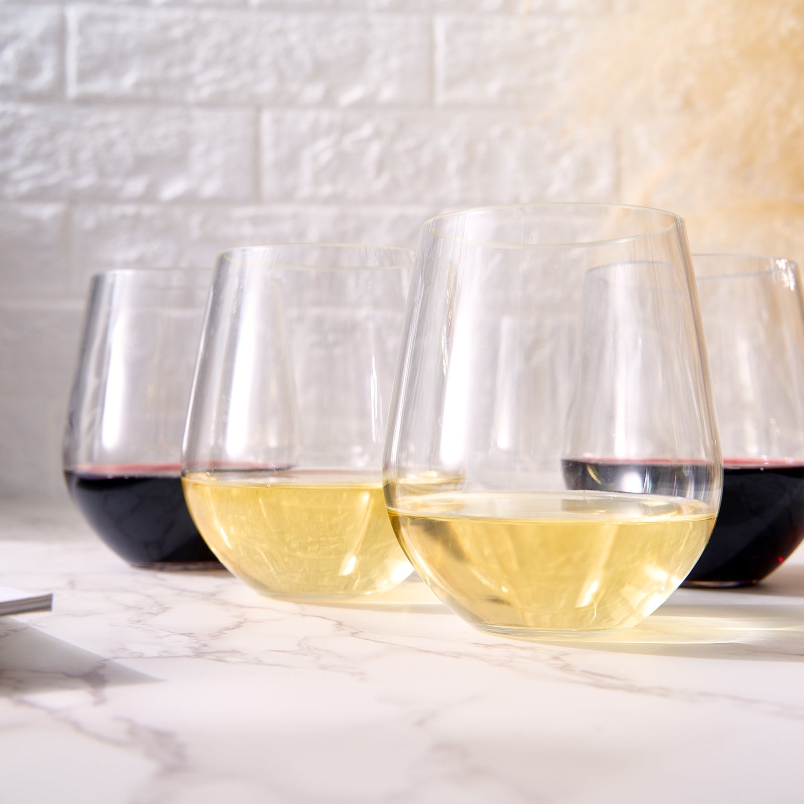 Barcelona Acrylic Stemless Wine Glassware, Set of 6