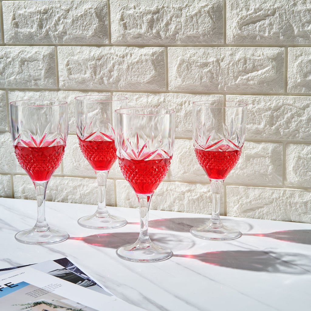 Onix Acrylic Crystal, Stemmed Wine Glassware, Set of 4