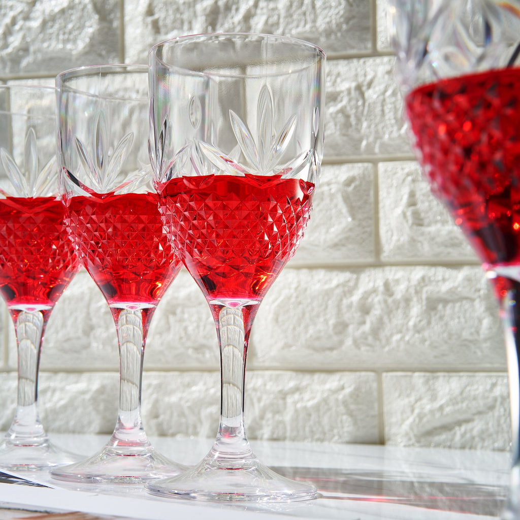 Onix Acrylic Crystal, Stemmed Wine Glassware, Set of 4