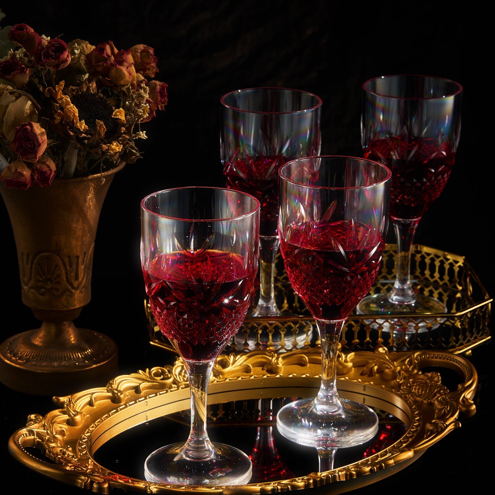 Onix Acrylic Crystal, Stemmed Wine Glassware, Set of 4