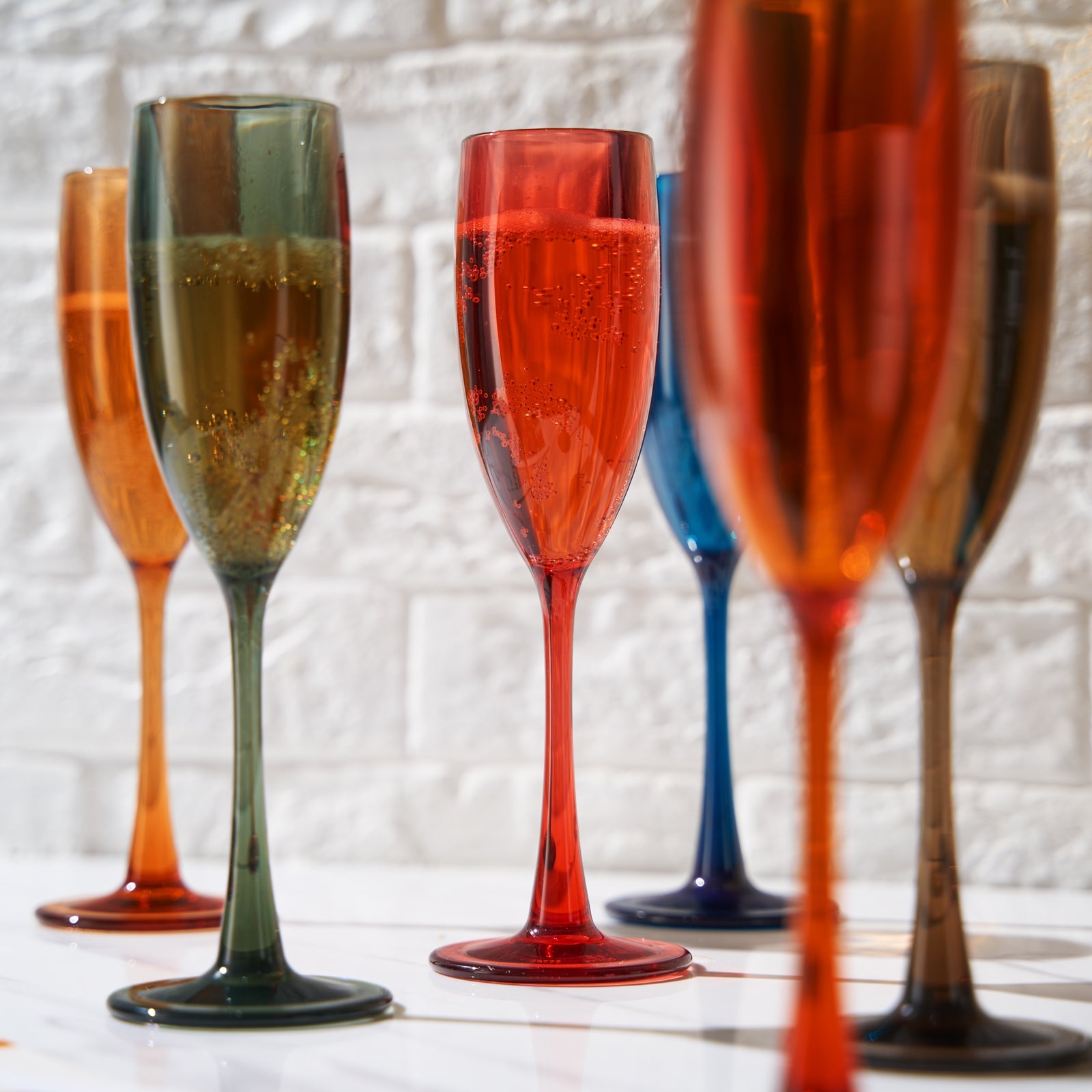 Eze Acrylic Champagne Flute Glassware, Set of 6