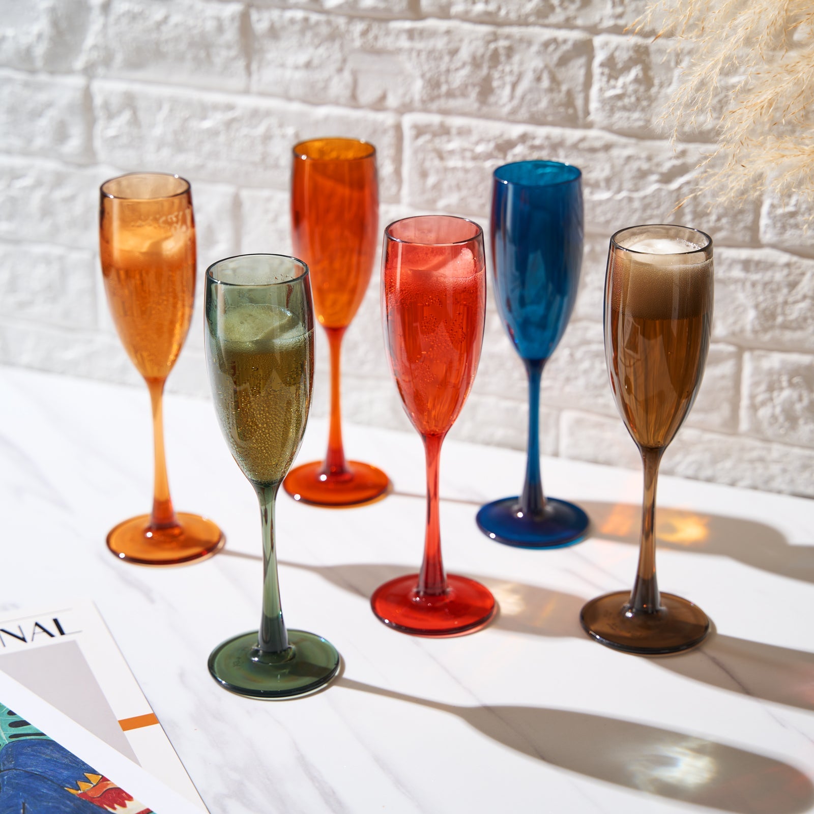Eze Acrylic Champagne Flute Glassware, Set of 6