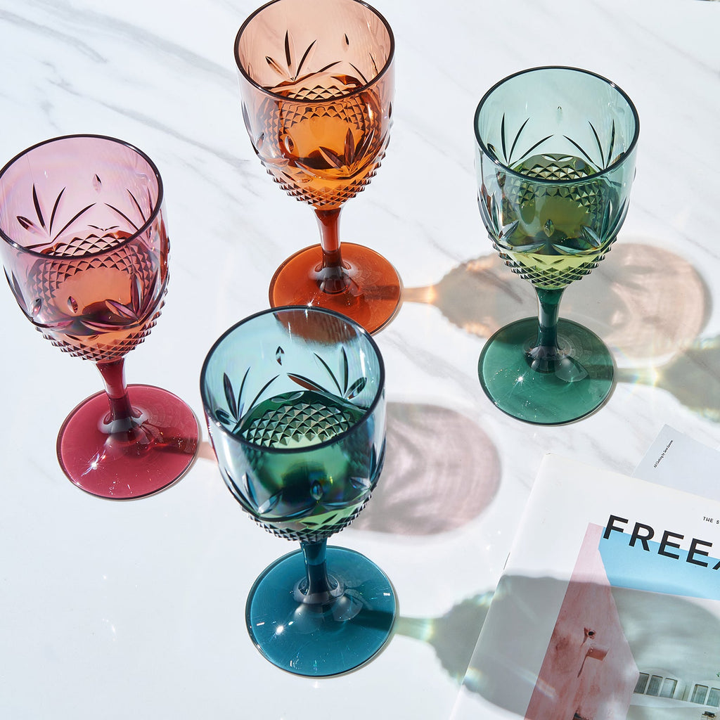 Onix Acrylic Crystal, Stemmed Wine Glassware, Set of 4