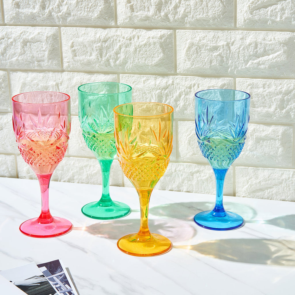 Onix Acrylic Crystal, Stemmed Wine Glassware, Set of 4
