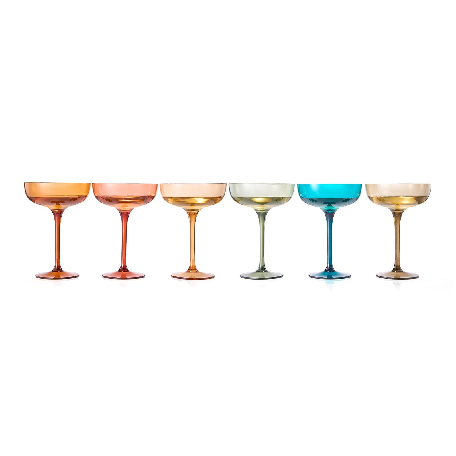 Eze Acrylic Champagne Coupe Cocktail Glassware, Set of 6