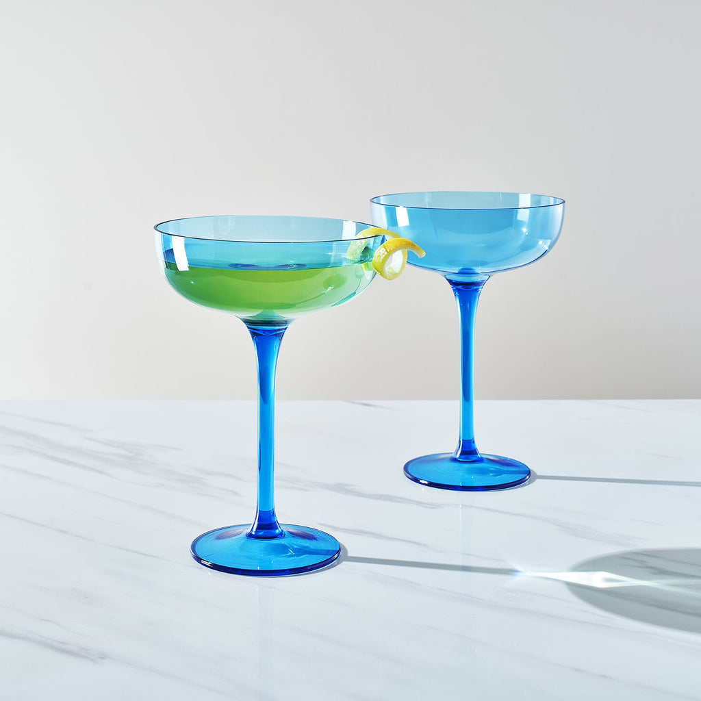 Madrid Acrylic Champagne Coupe Cocktail Glassware, Set of 2