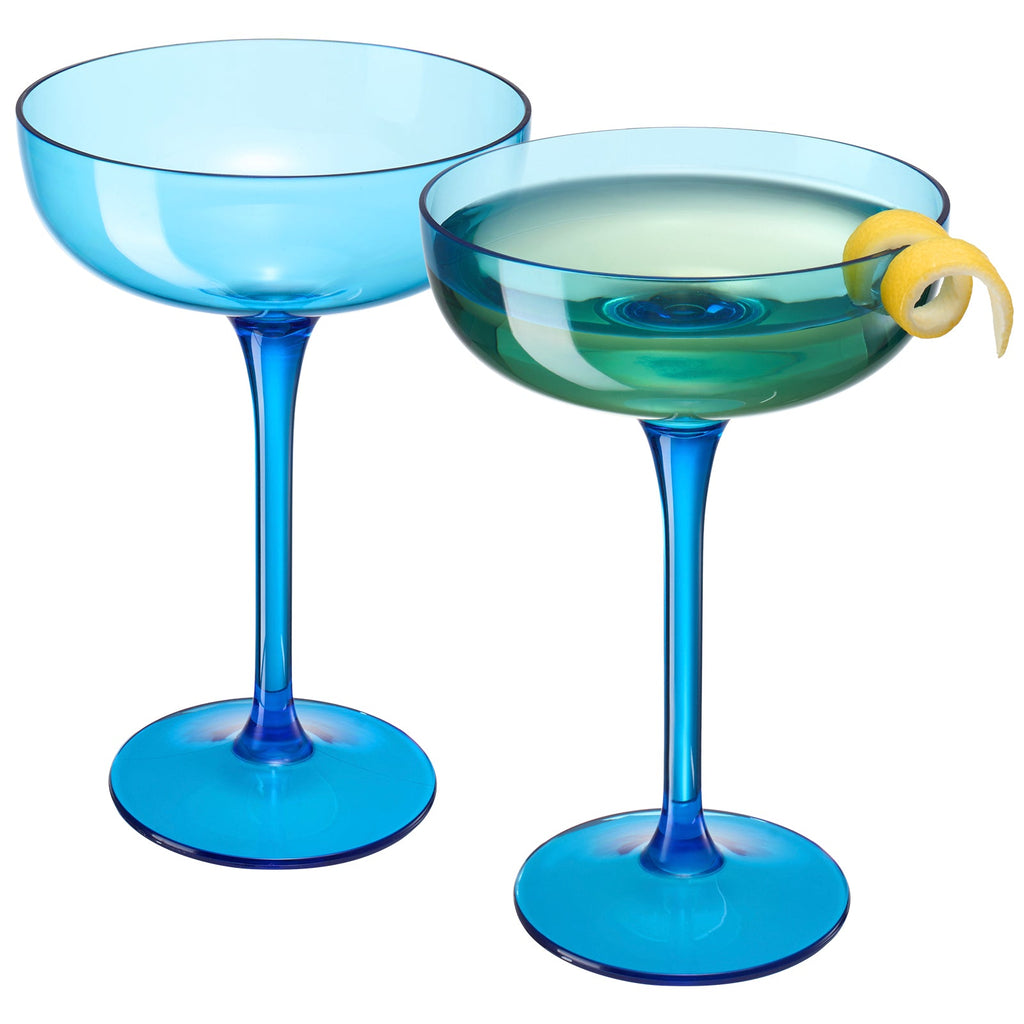 Madrid Acrylic Champagne Coupe Cocktail Glassware, Set of 2