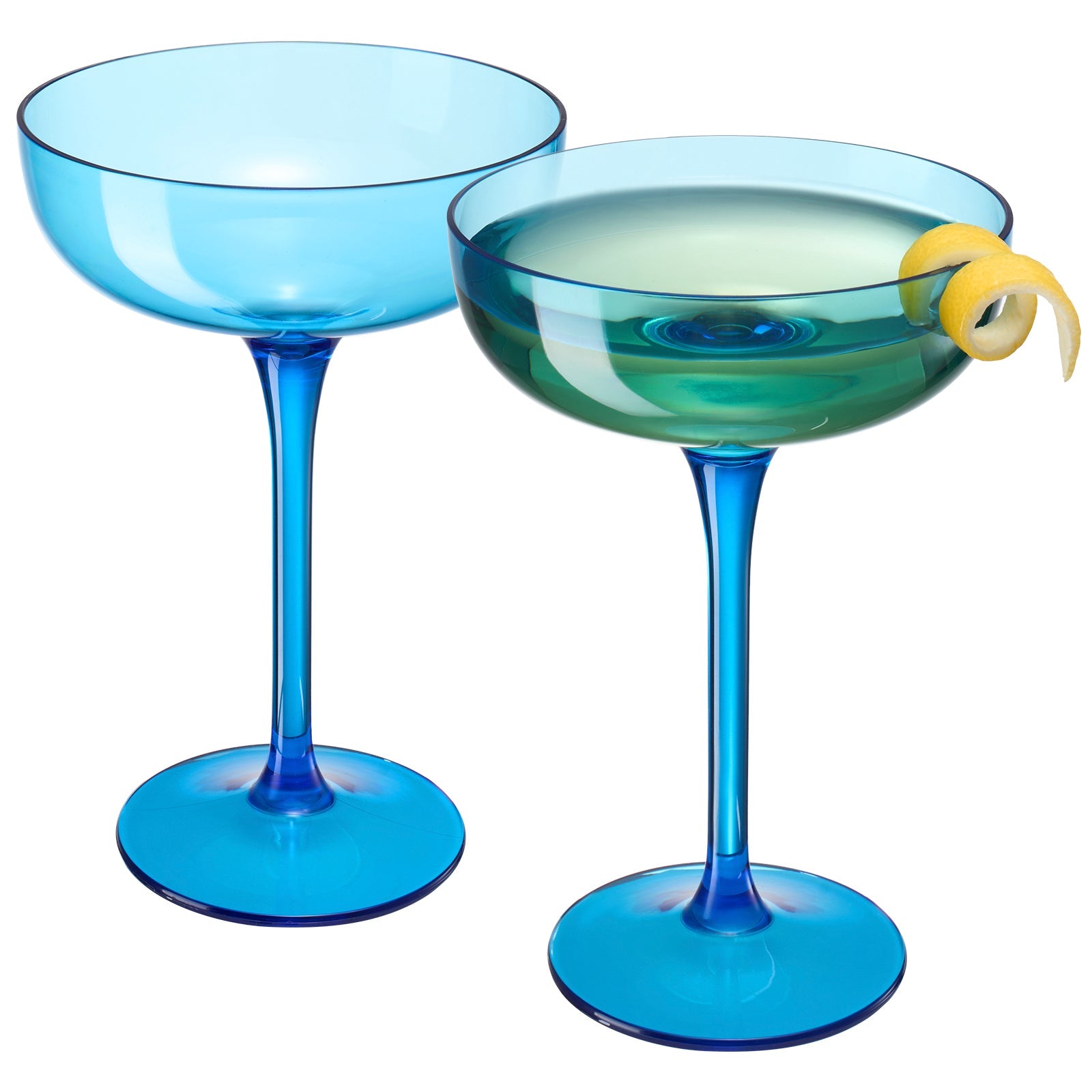 Madrid Acrylic Champagne Coupe Cocktail Glassware, Set of 2