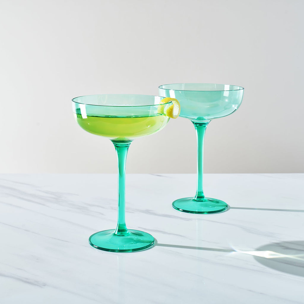 Madrid Acrylic Champagne Coupe Cocktail Glassware, Set of 2