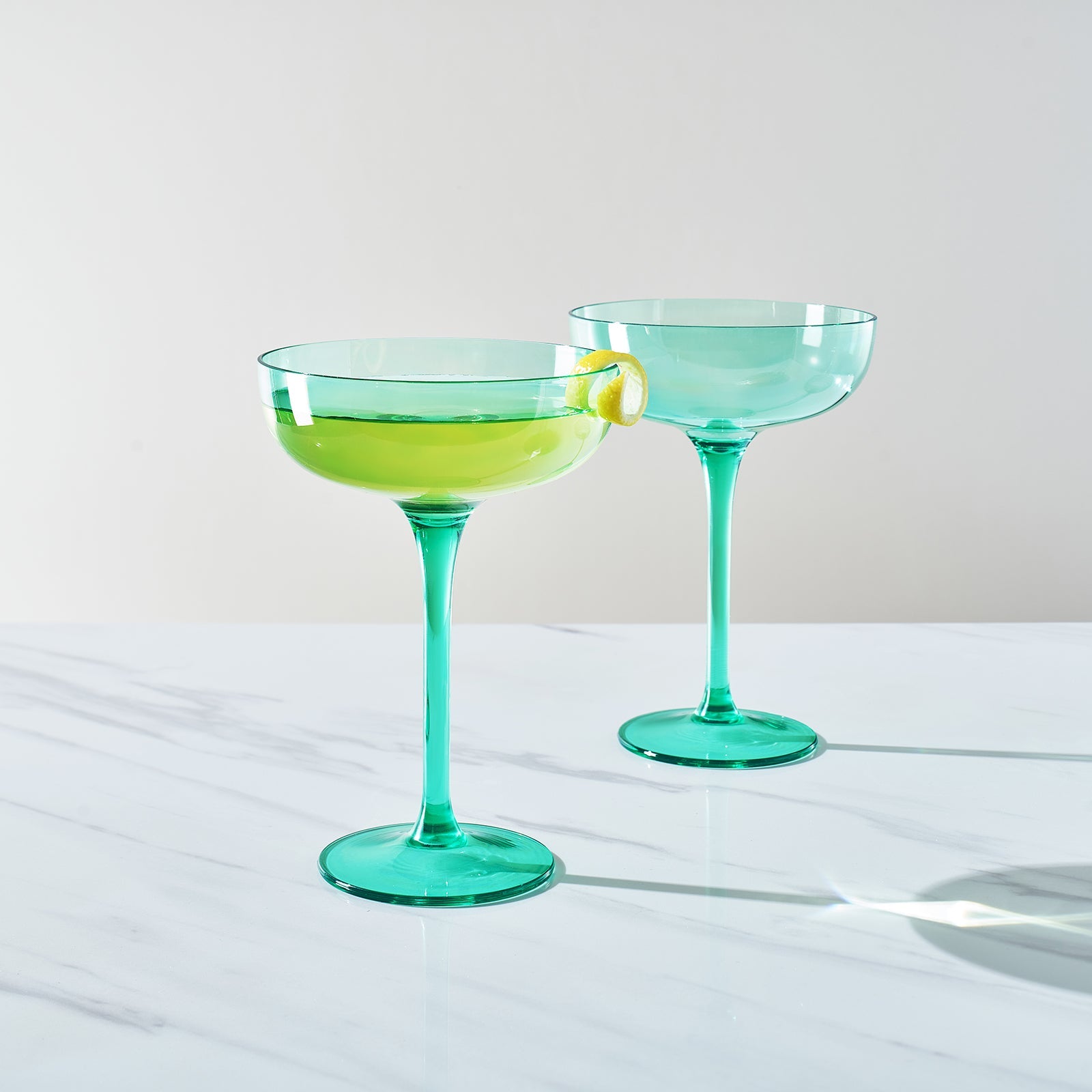 Madrid Acrylic Champagne Coupe Cocktail Glassware, Set of 2