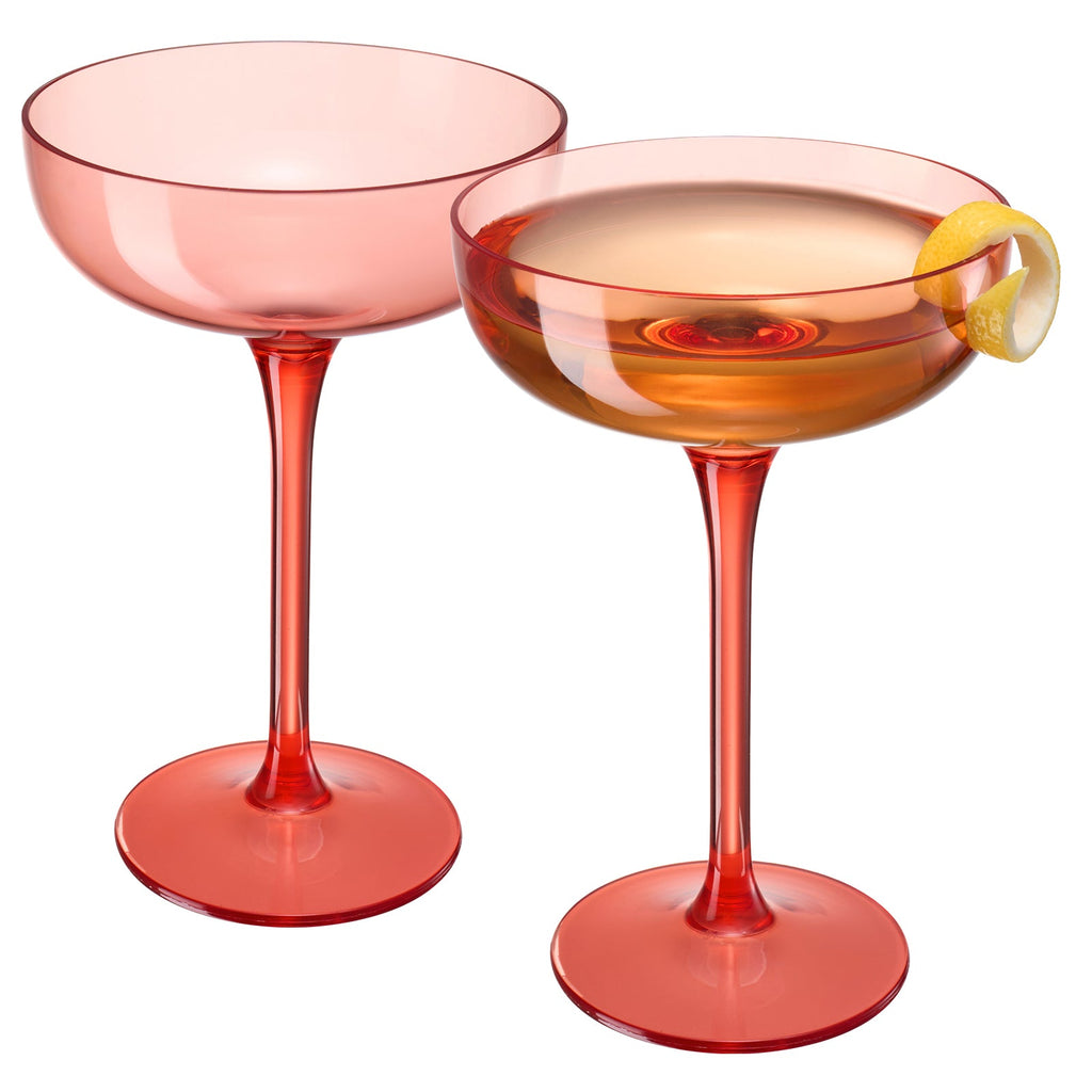 Madrid Acrylic Champagne Coupe Cocktail Glassware, Set of 2
