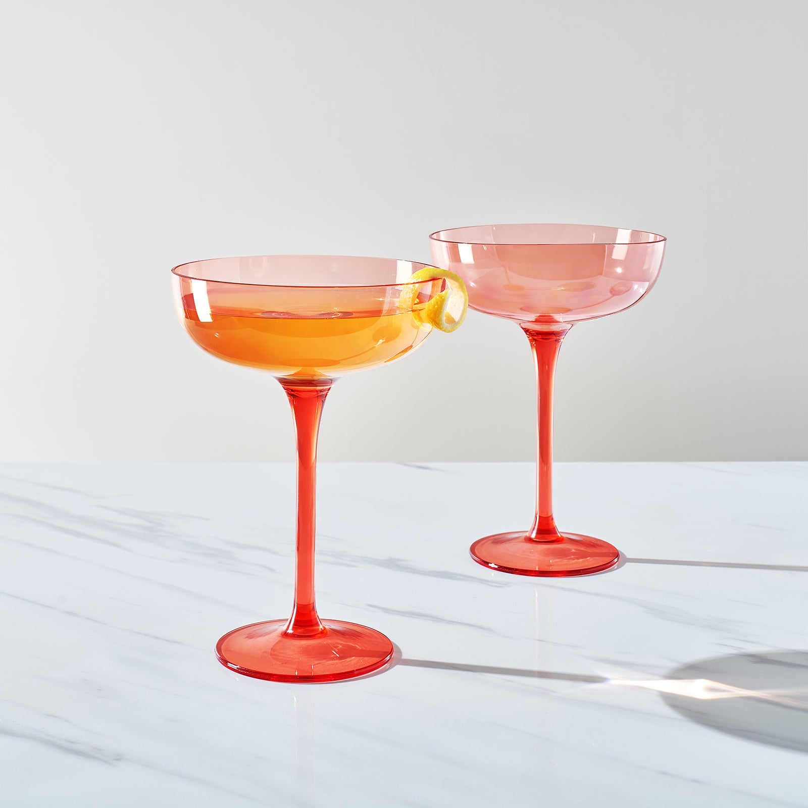 Madrid Acrylic Champagne Coupe Cocktail Glassware, Set of 2