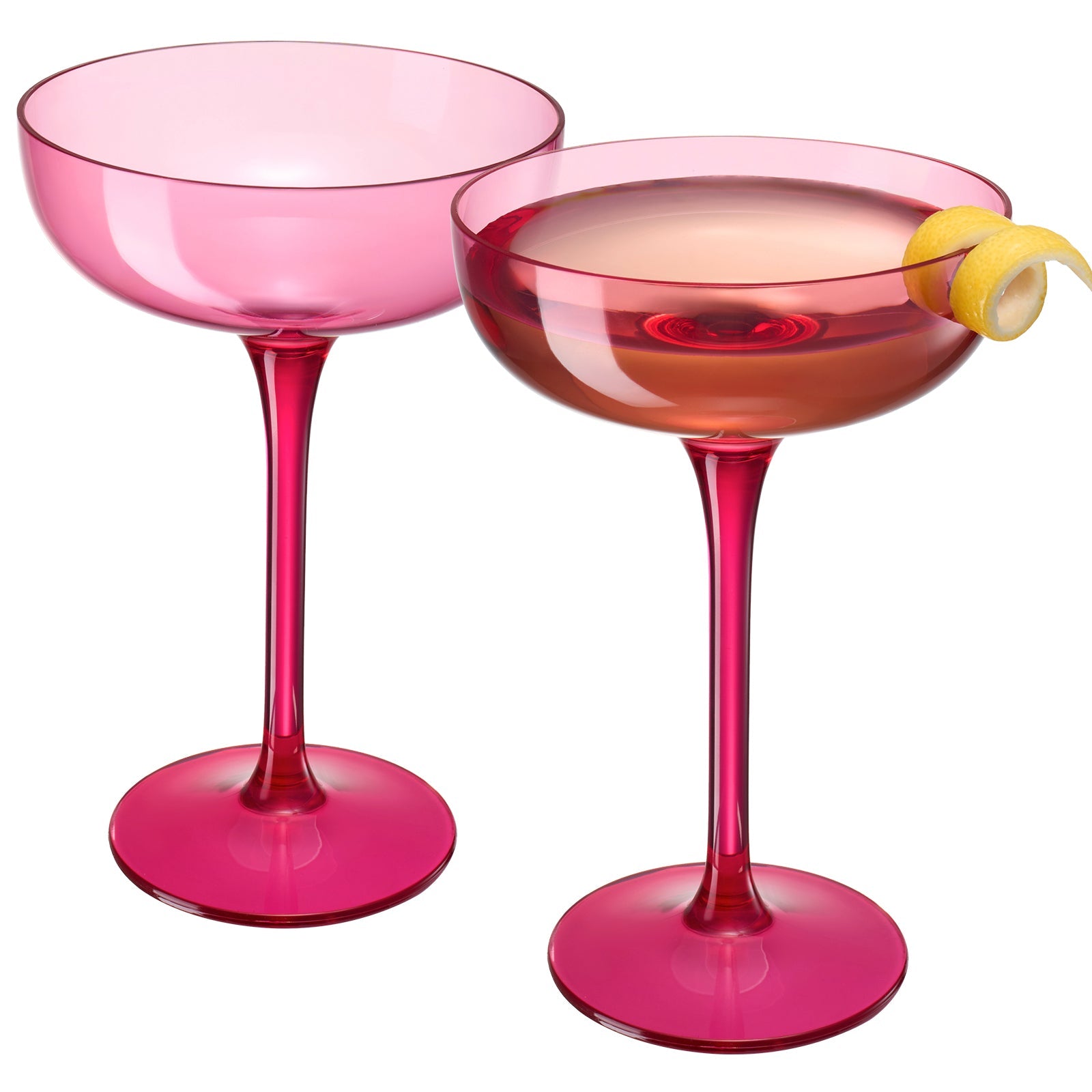 Madrid Acrylic Champagne Coupe Cocktail Glassware, Set of 2