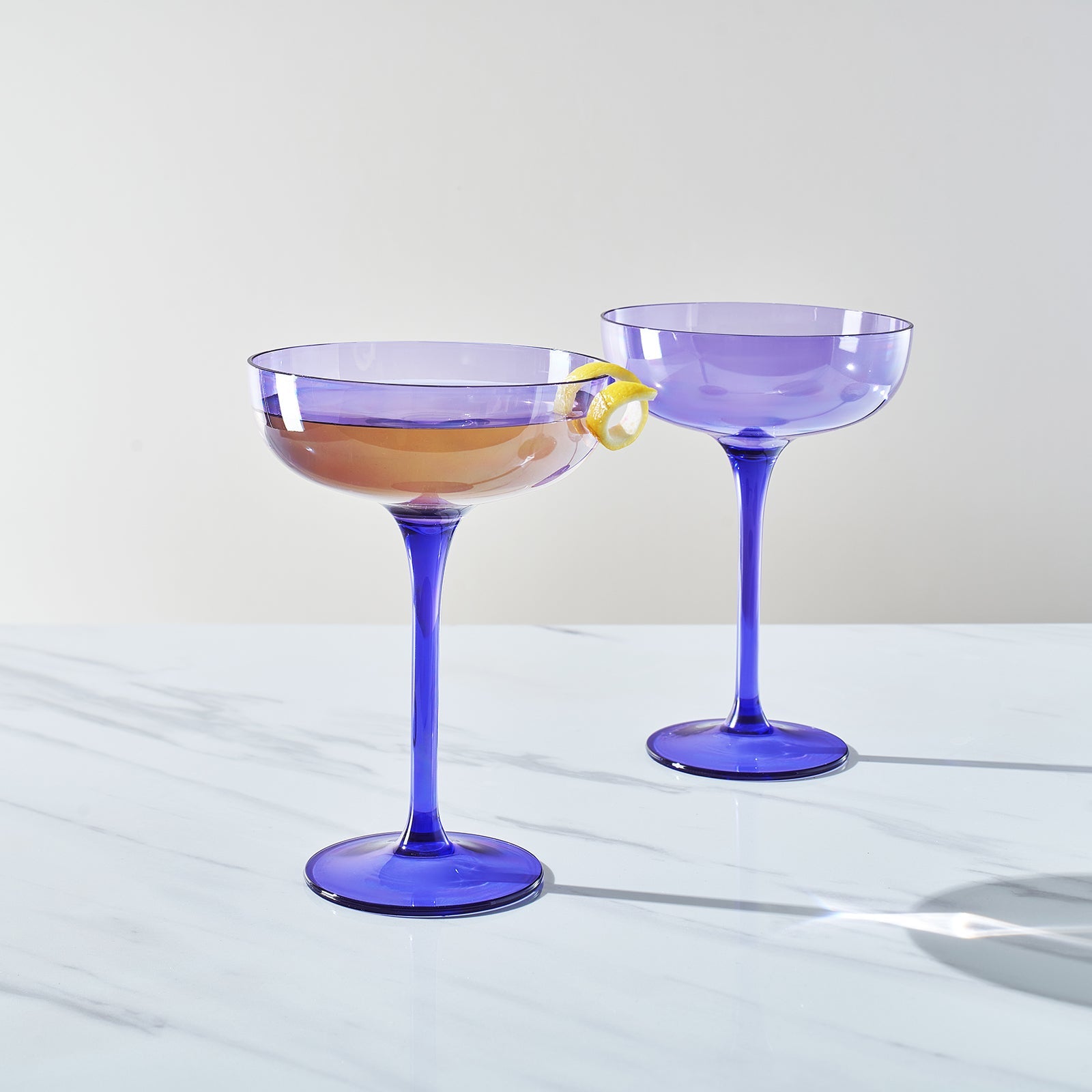 Madrid Acrylic Champagne Coupe Cocktail Glassware, Set of 2