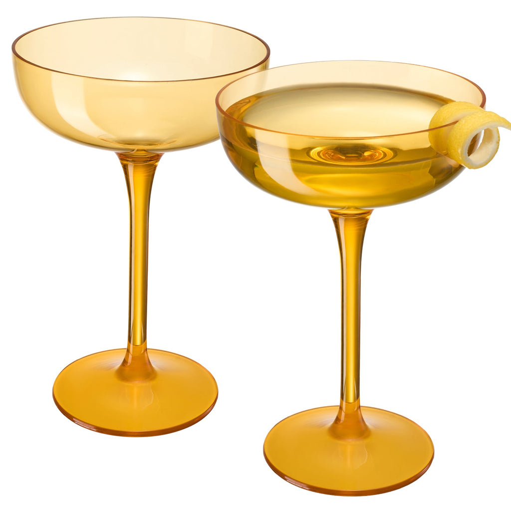 Madrid Acrylic Champagne Coupe Cocktail Glassware, Set of 2