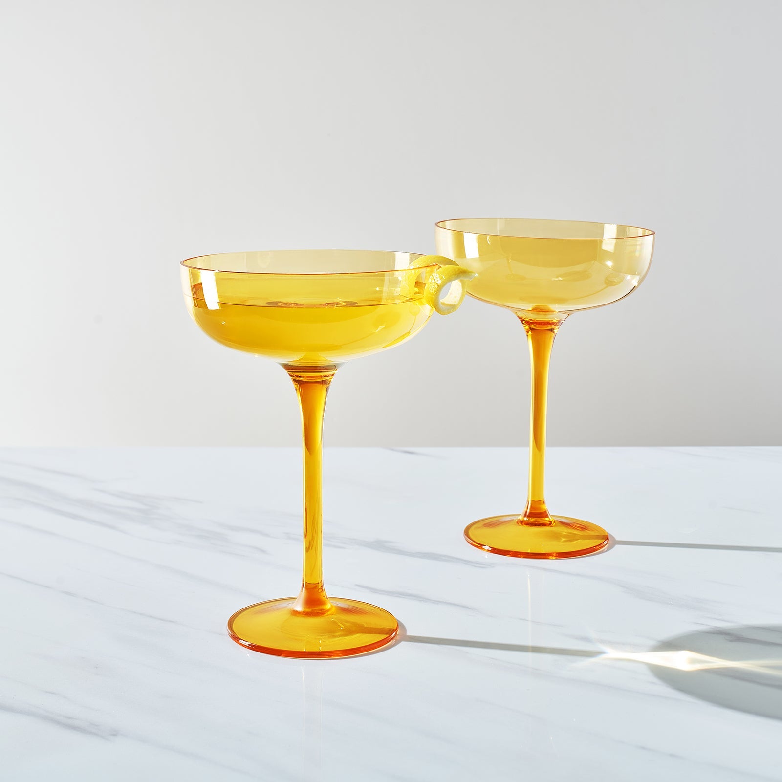 Madrid Acrylic Champagne Coupe Cocktail Glassware, Set of 2