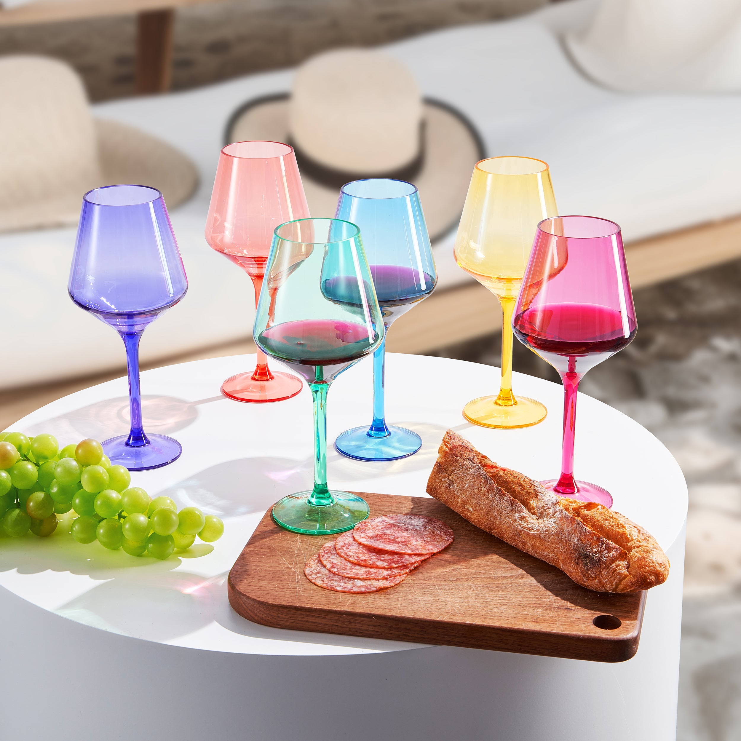Madrid Acrylic Stemmed Wine Glassware, Set of 12