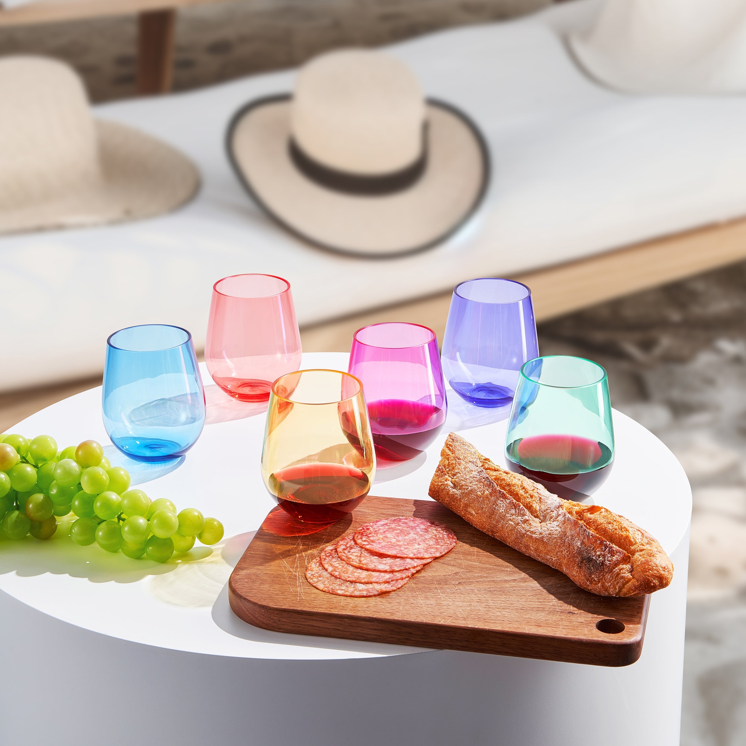 Madrid Acrylic Stemless Wine Glassware, Set of 12