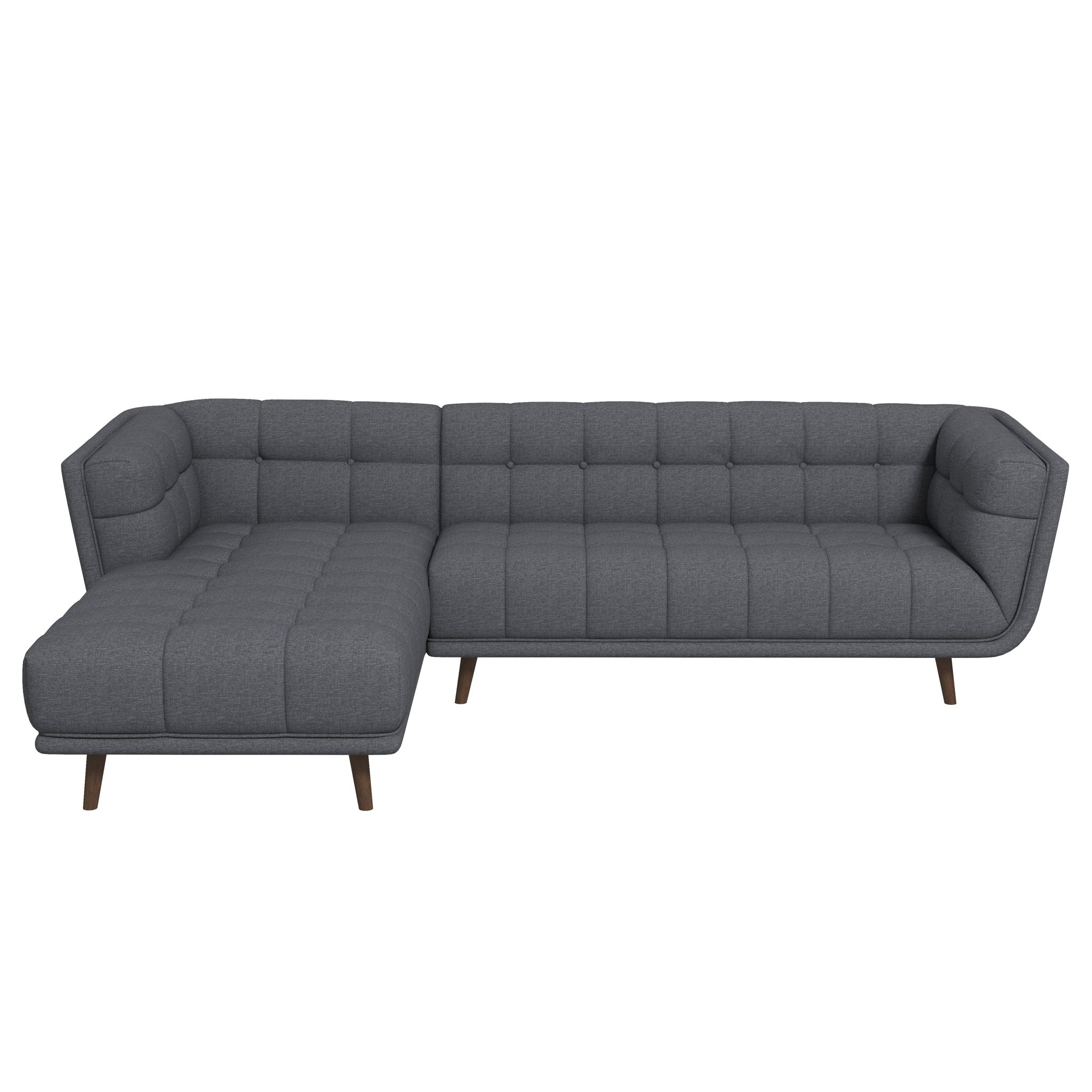 Addison Left Sectional Ash Grey Fabric Sofa – Designer Sofa – Curated 