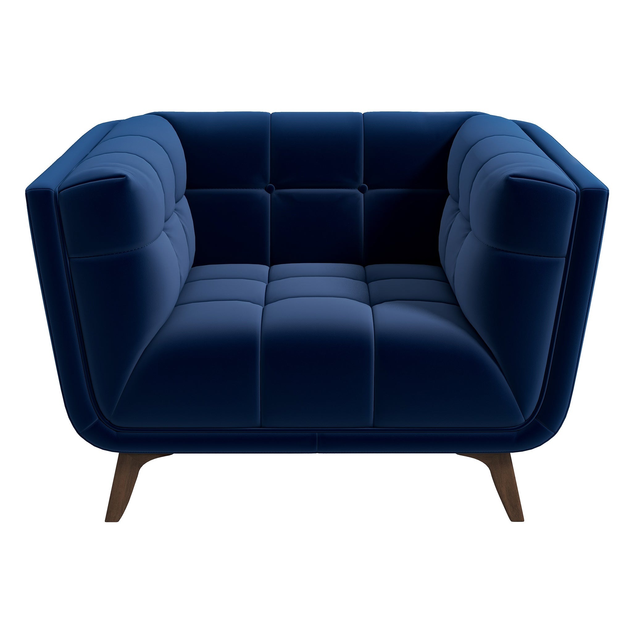 Addison Dark Blue Velvet Lounge Chair – Luxury Modern Seating – Curate