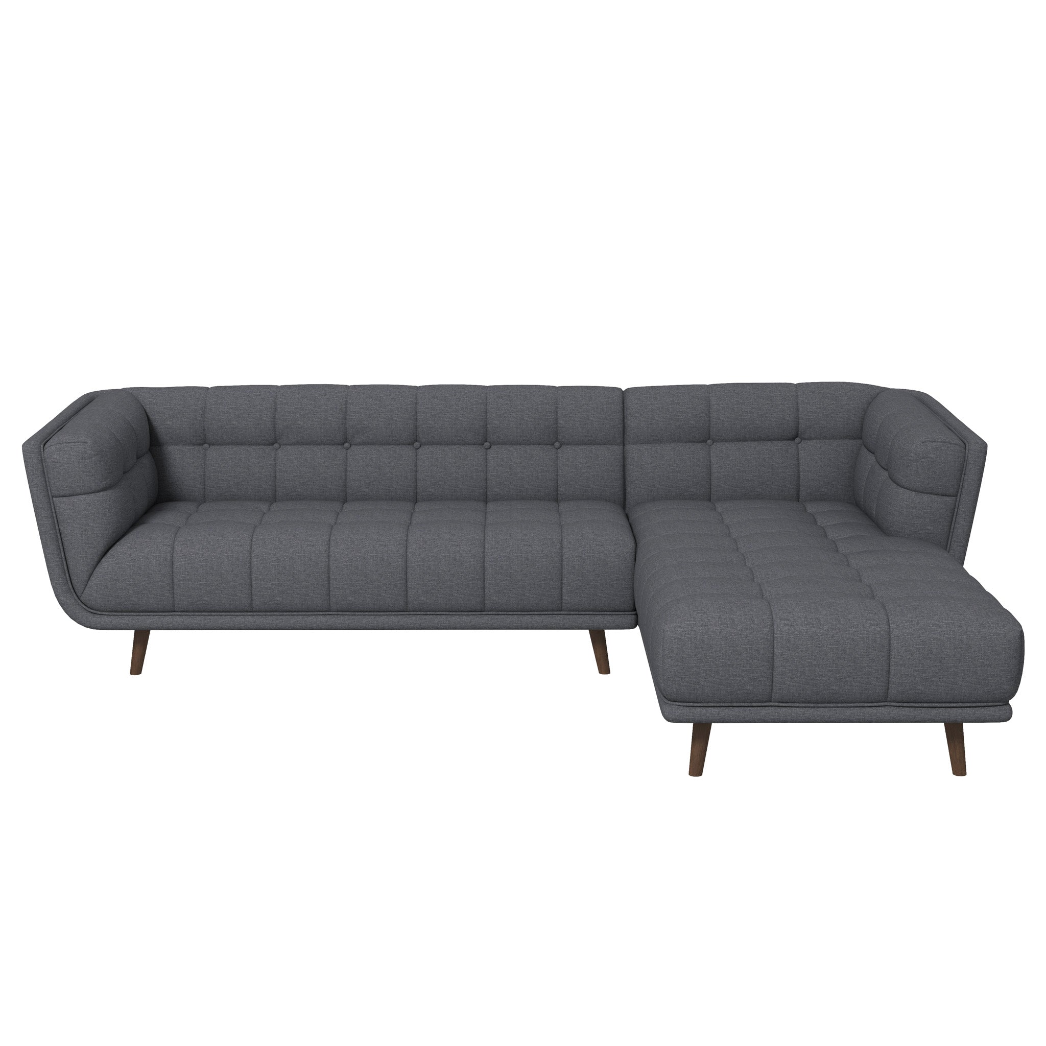 Addison Right Sectional Ash Grey Fabric Sofa – Designer Sofa – Curated