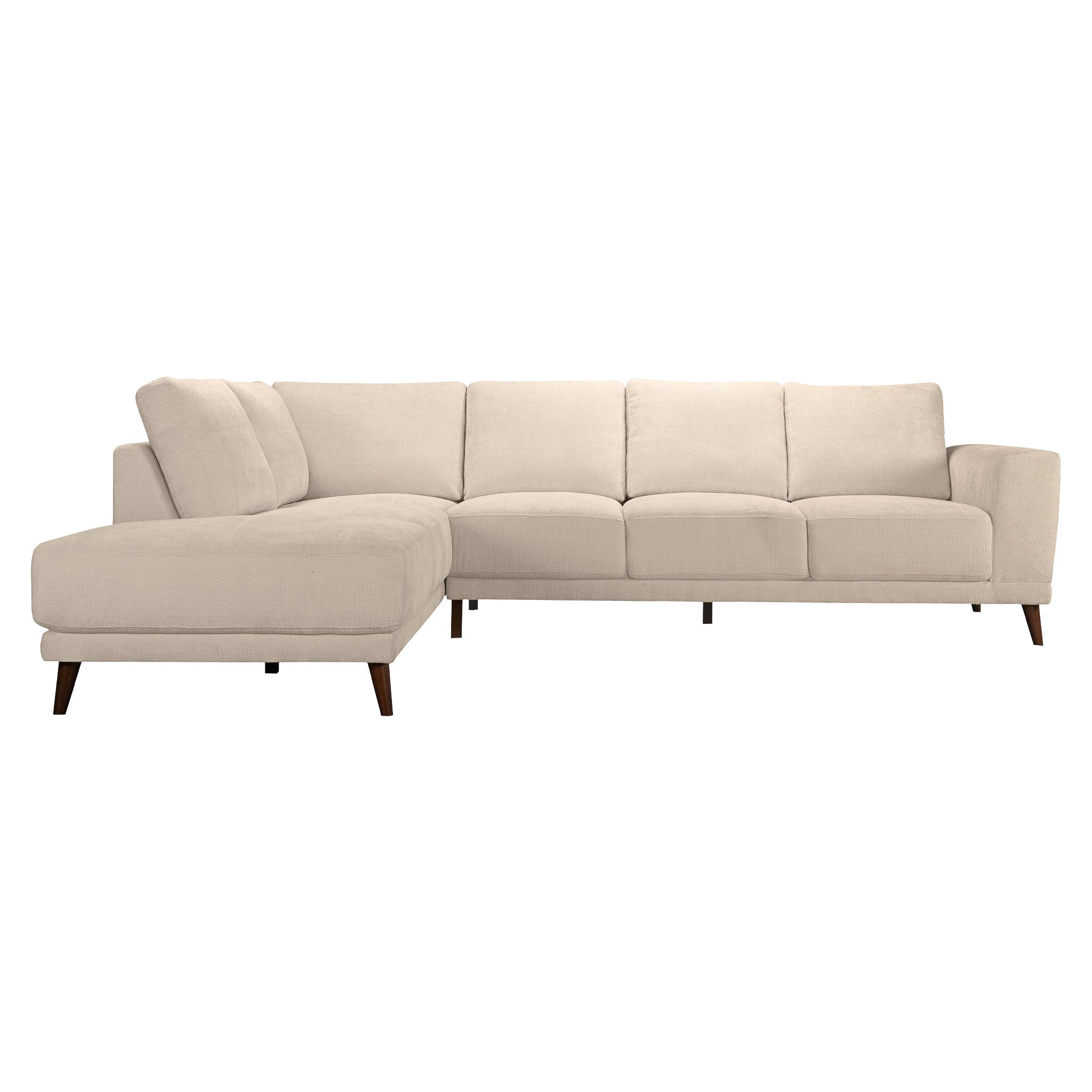Amara Left Sectional Cream Fabric Sofa – Designer Sofa – Curated by SH