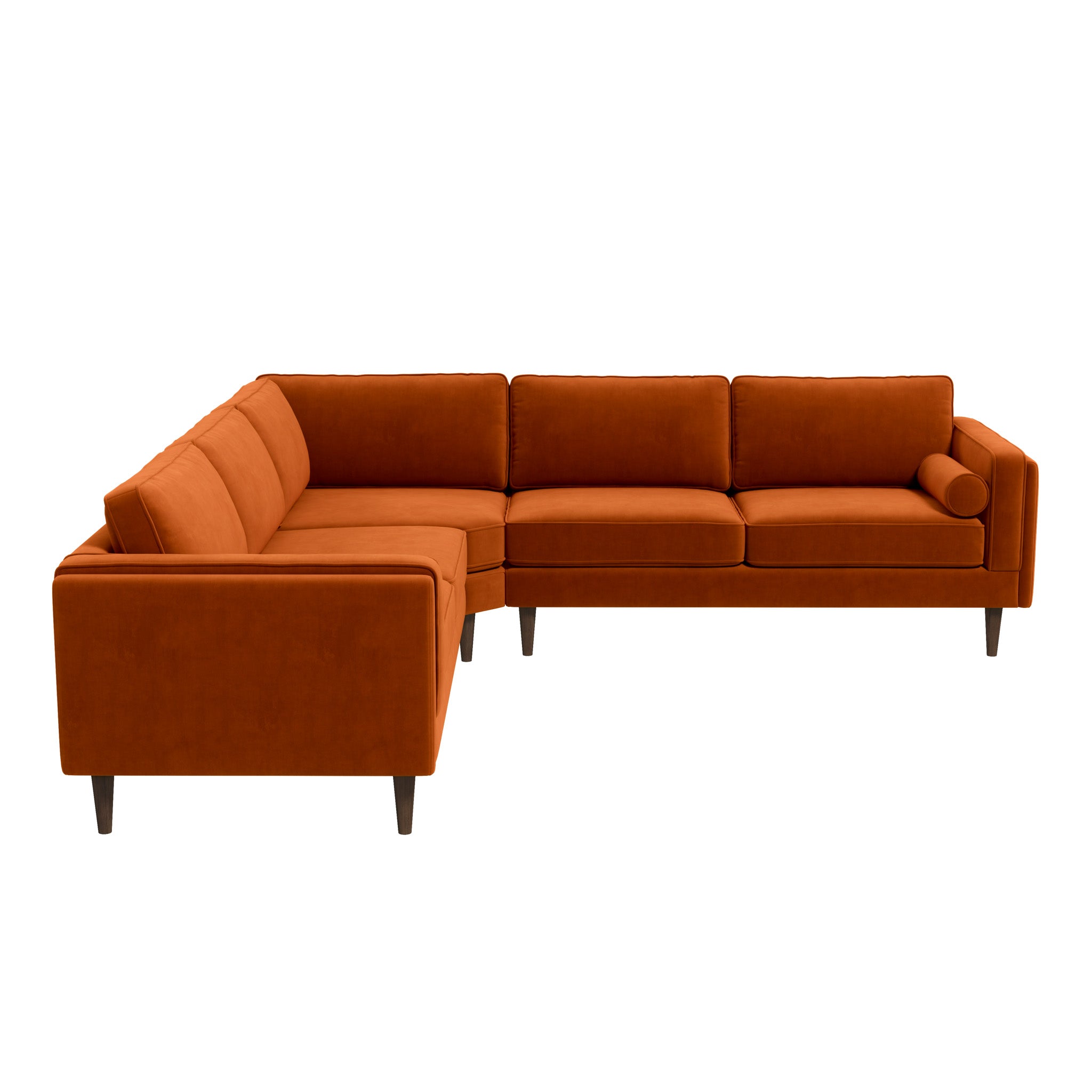 Amber Burnt Orange Corner Sectional Sofa – Designer Sofa – Curated by 