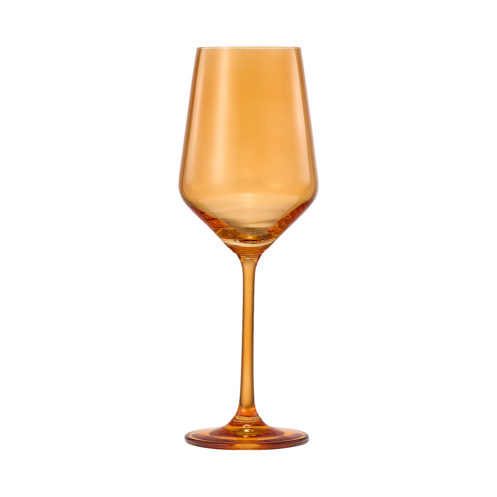 Rhea Stemmed Wine Glassware, Set of 6, Amber