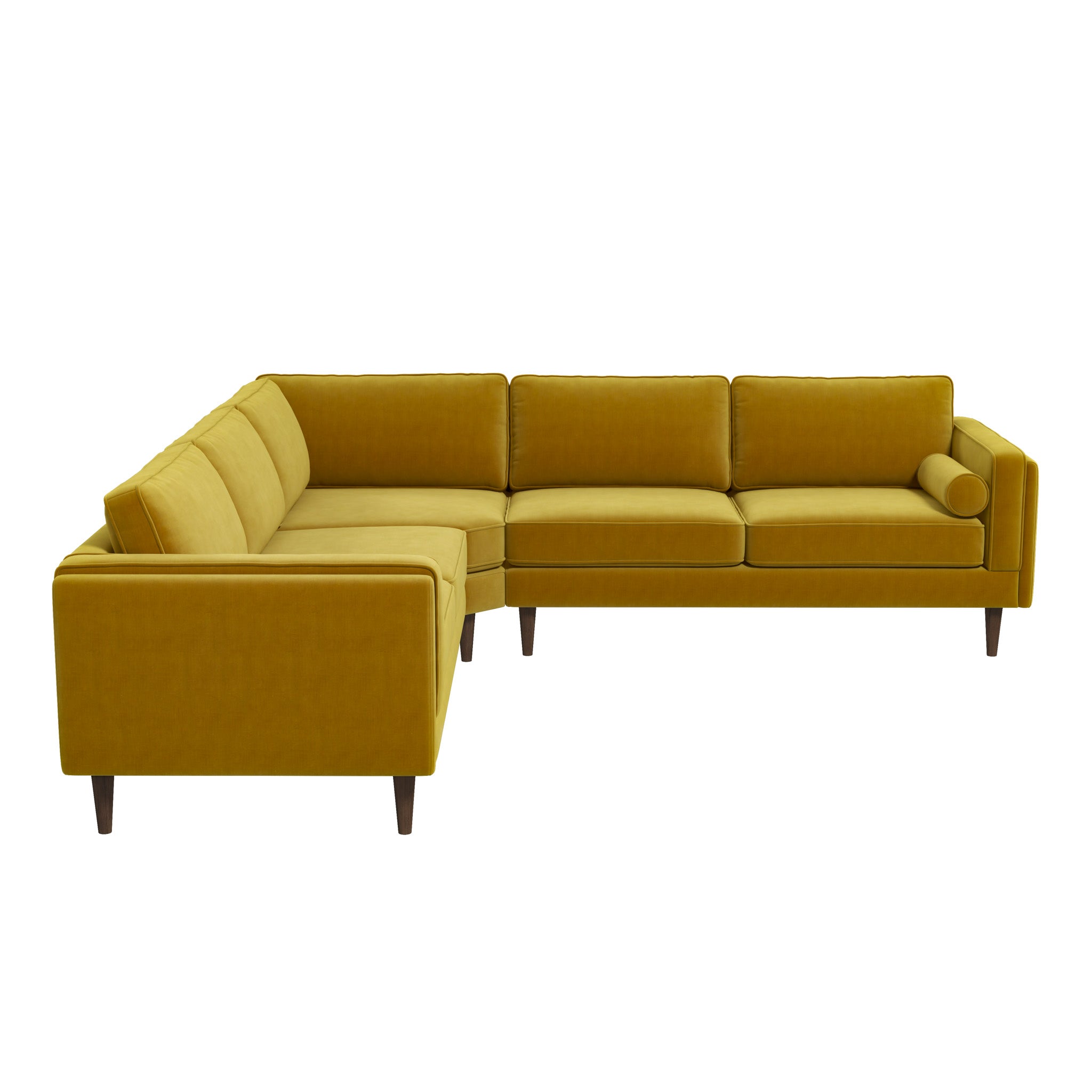 Amber Yellow Velvet Corner Sectional Sofa – Designer Sofa – Curated by