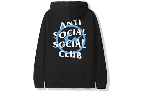 Anti Social Social Club x Fragment Blue Bolt Hoodie (FW19) Black
