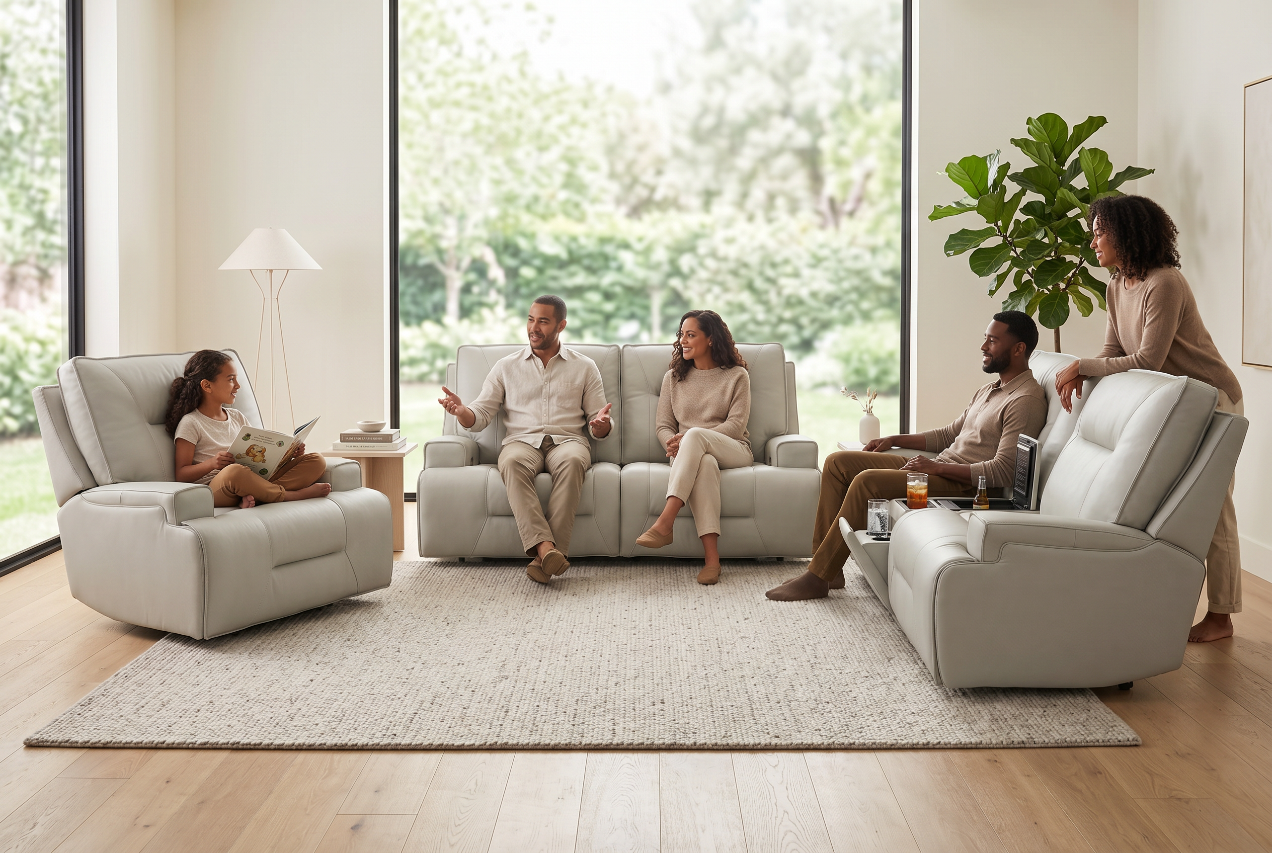 Atlas Fog Zero Gravity Power Reclining Sofa w/ Fridge