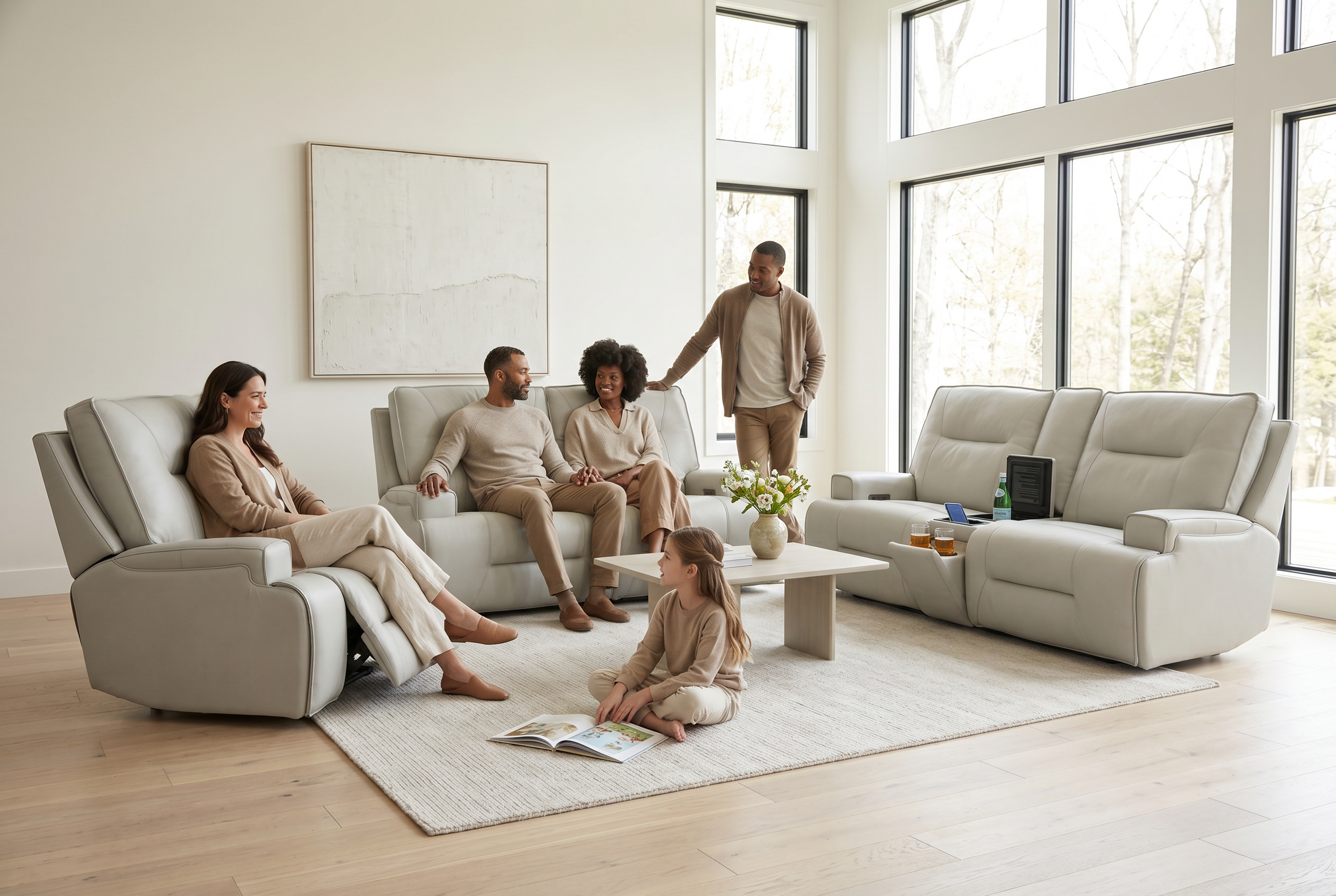 Atlas Fog 3-Piece Power Reclining Living Room Set