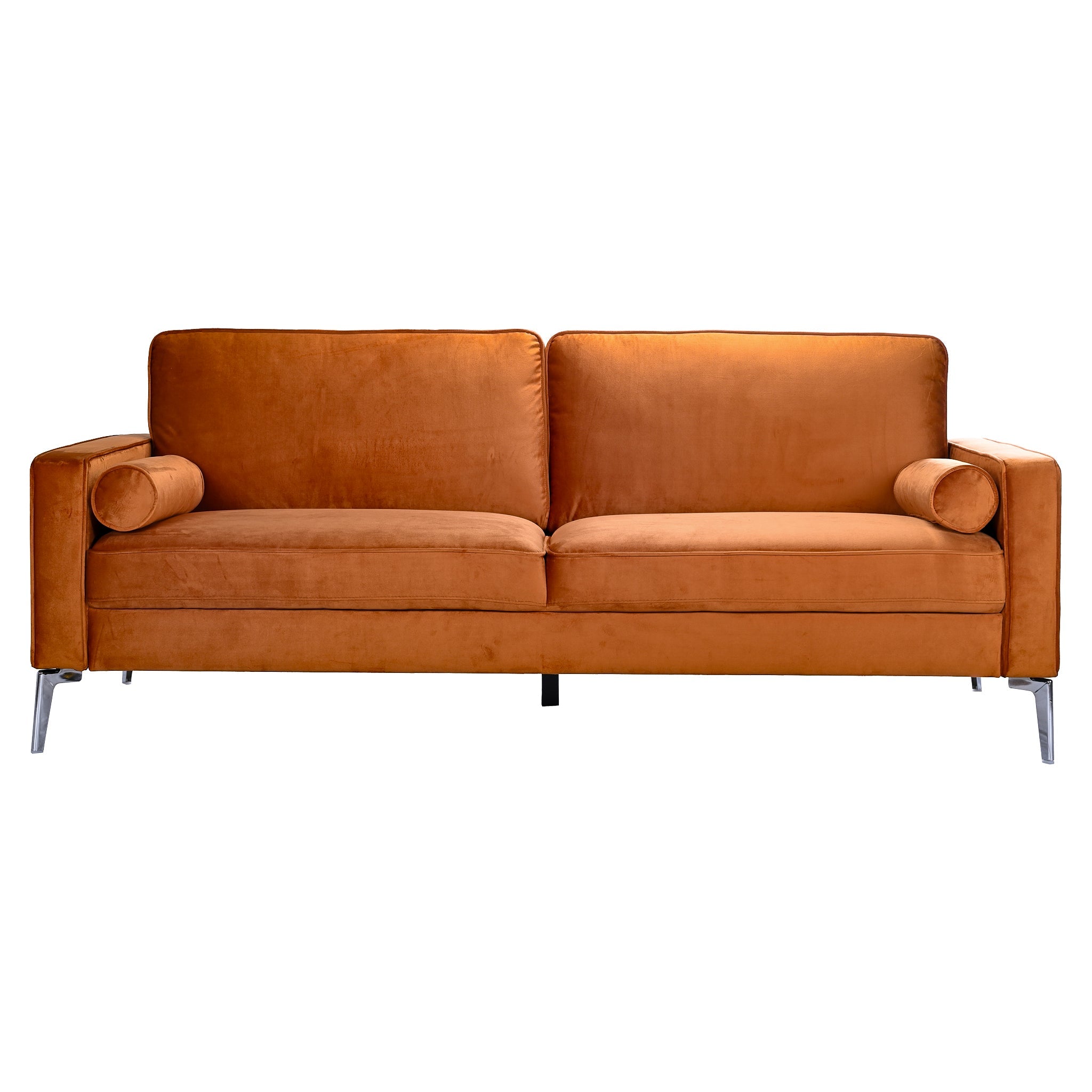 Axten Orange Velvet Sofa – Designer Sofa – Curated by SHOPLOBBIE | Fre