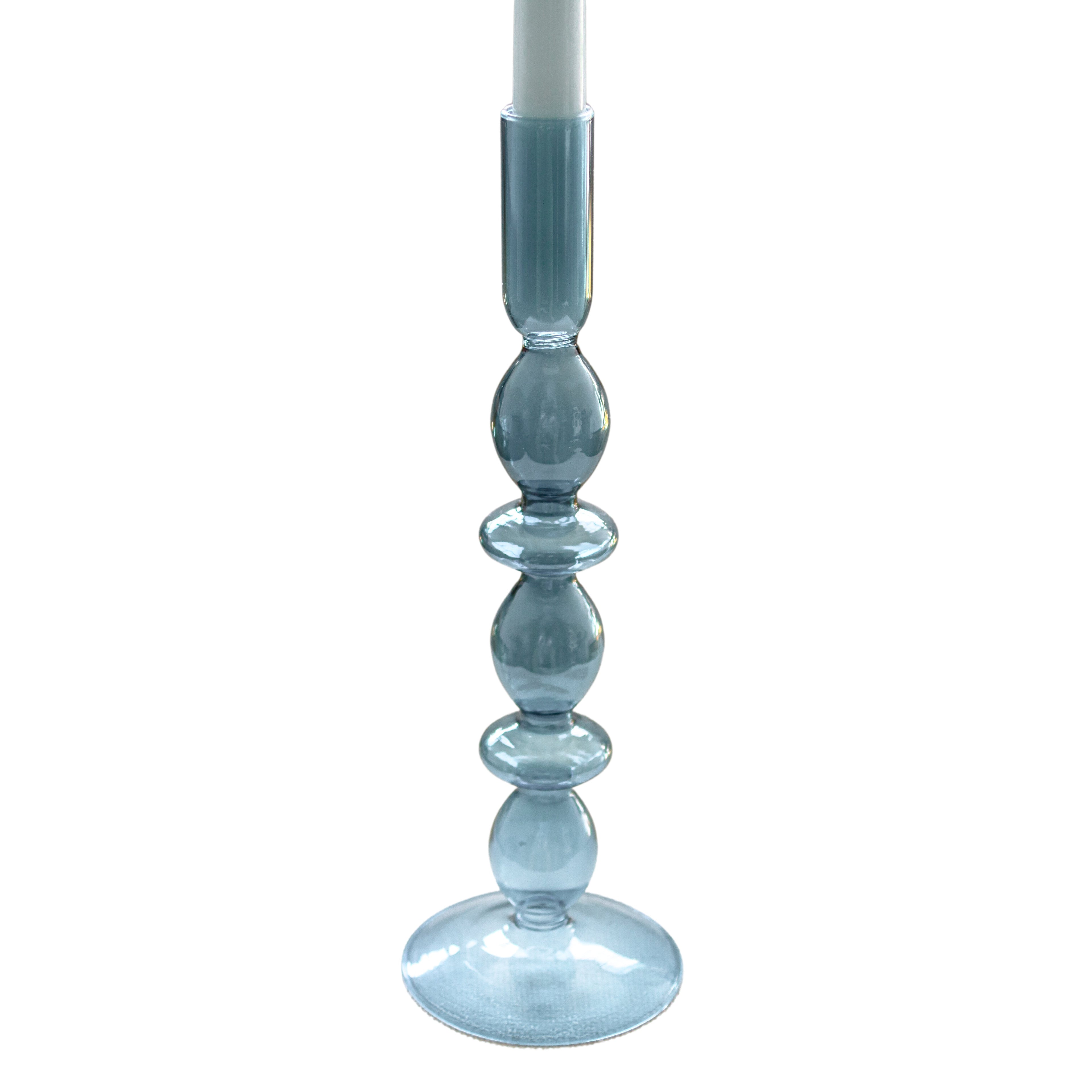 Azure Blue Candle Holder - Pair