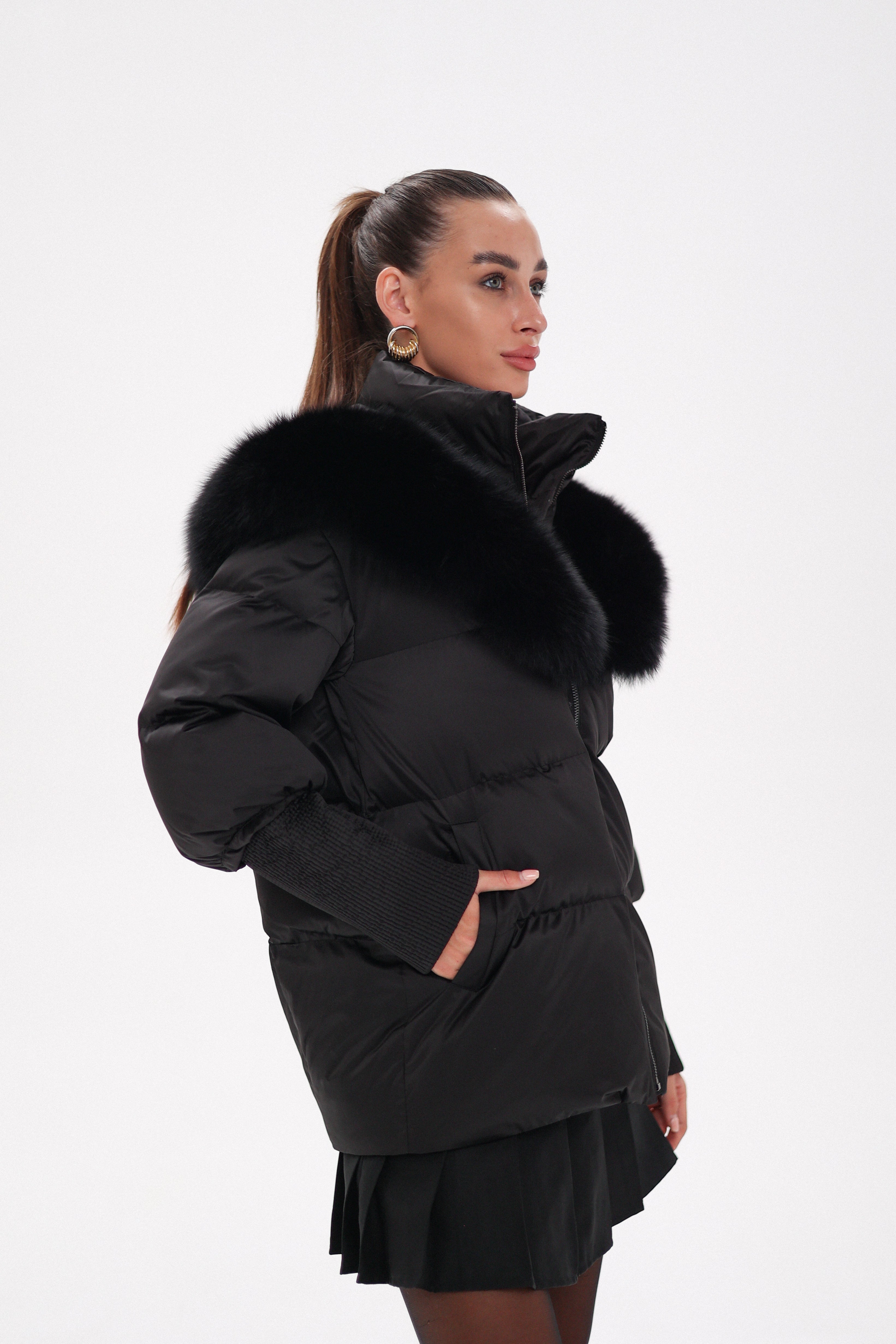Pre-Order. Re-Stock Ships October 20. Amanda Genuine Fur Trim Down Fill Coat