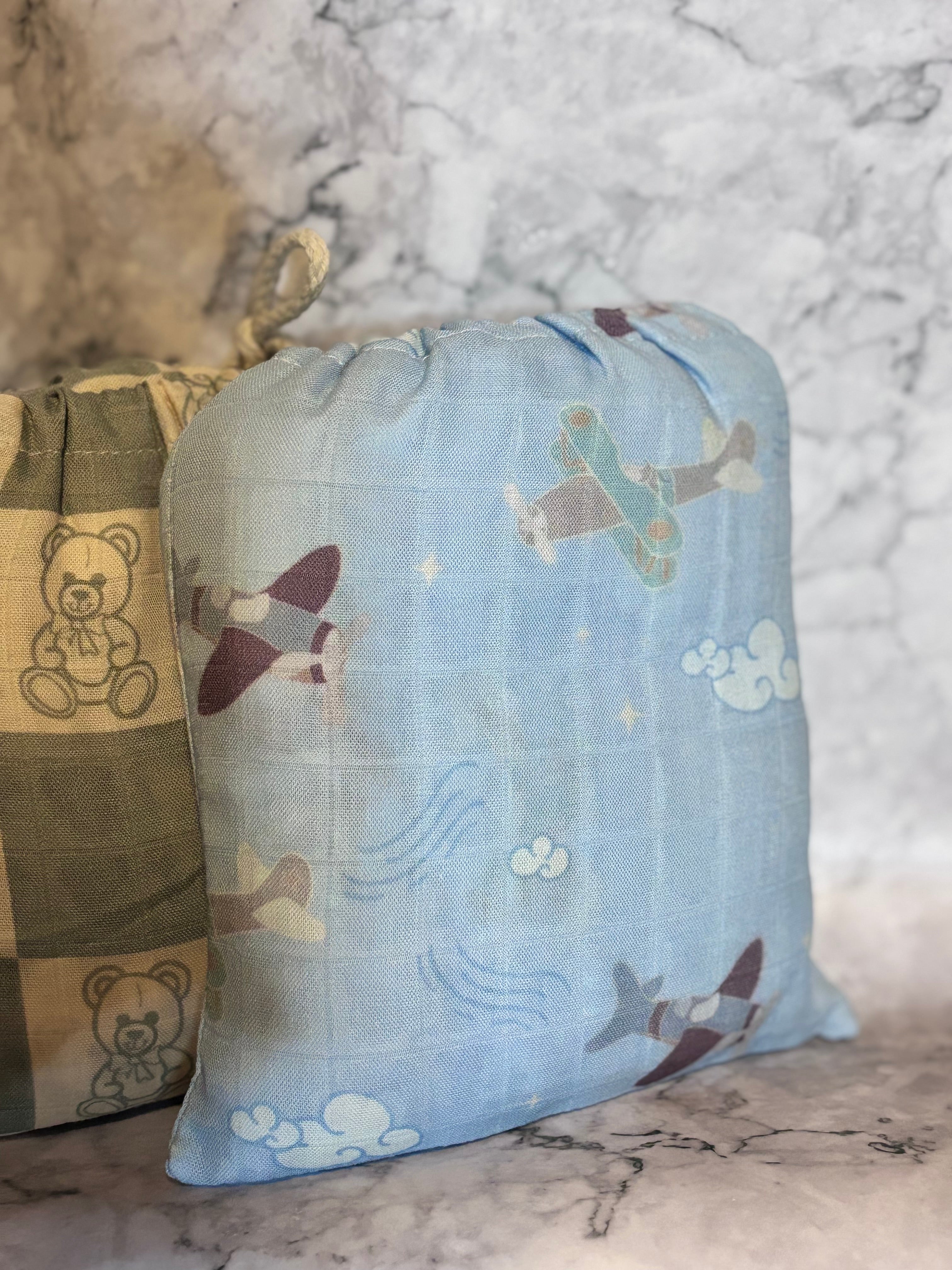 Organic Bamboo Blend Crib Sheet in Dreamy Planes