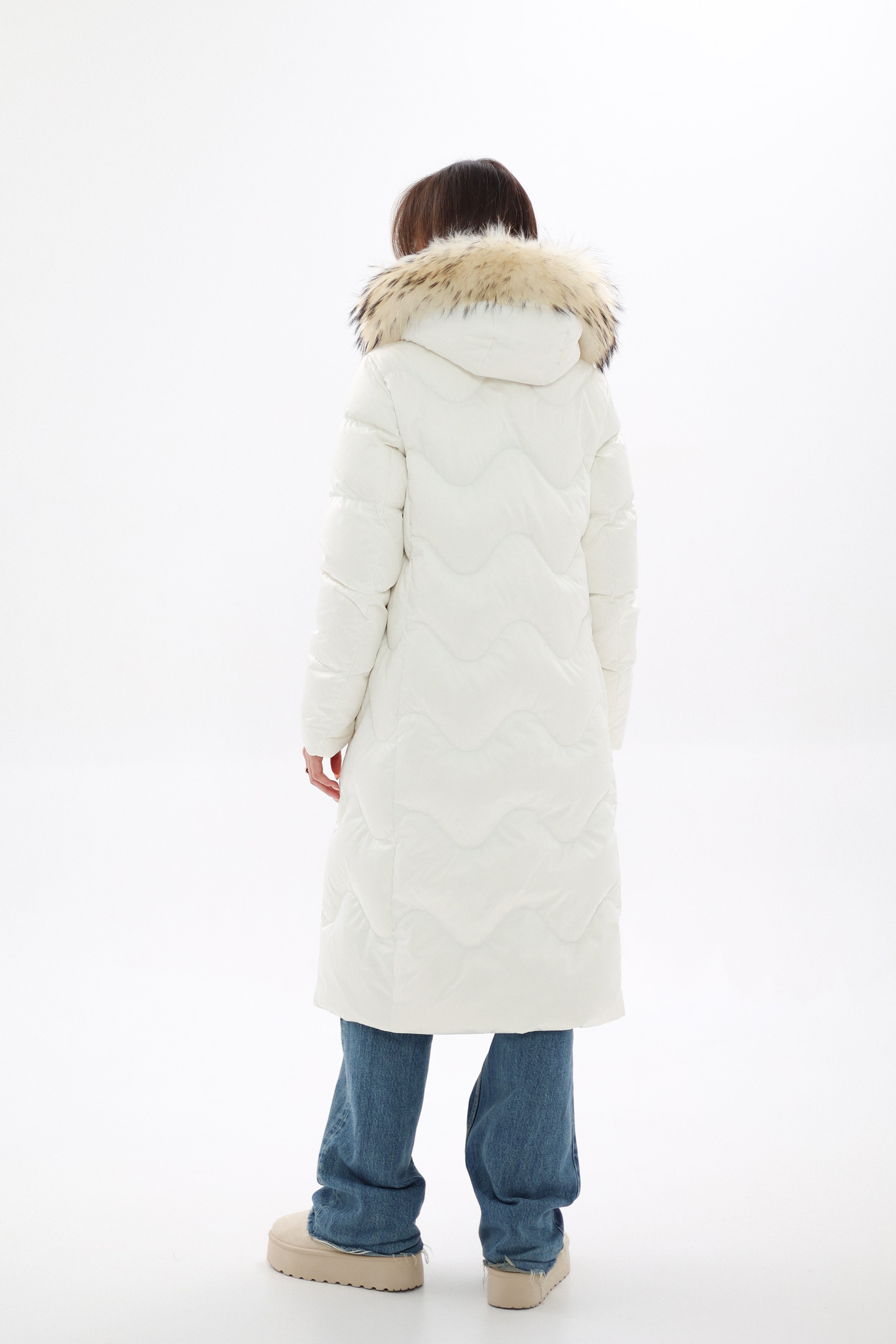 Genuine Fur Trim Down Fill Coat